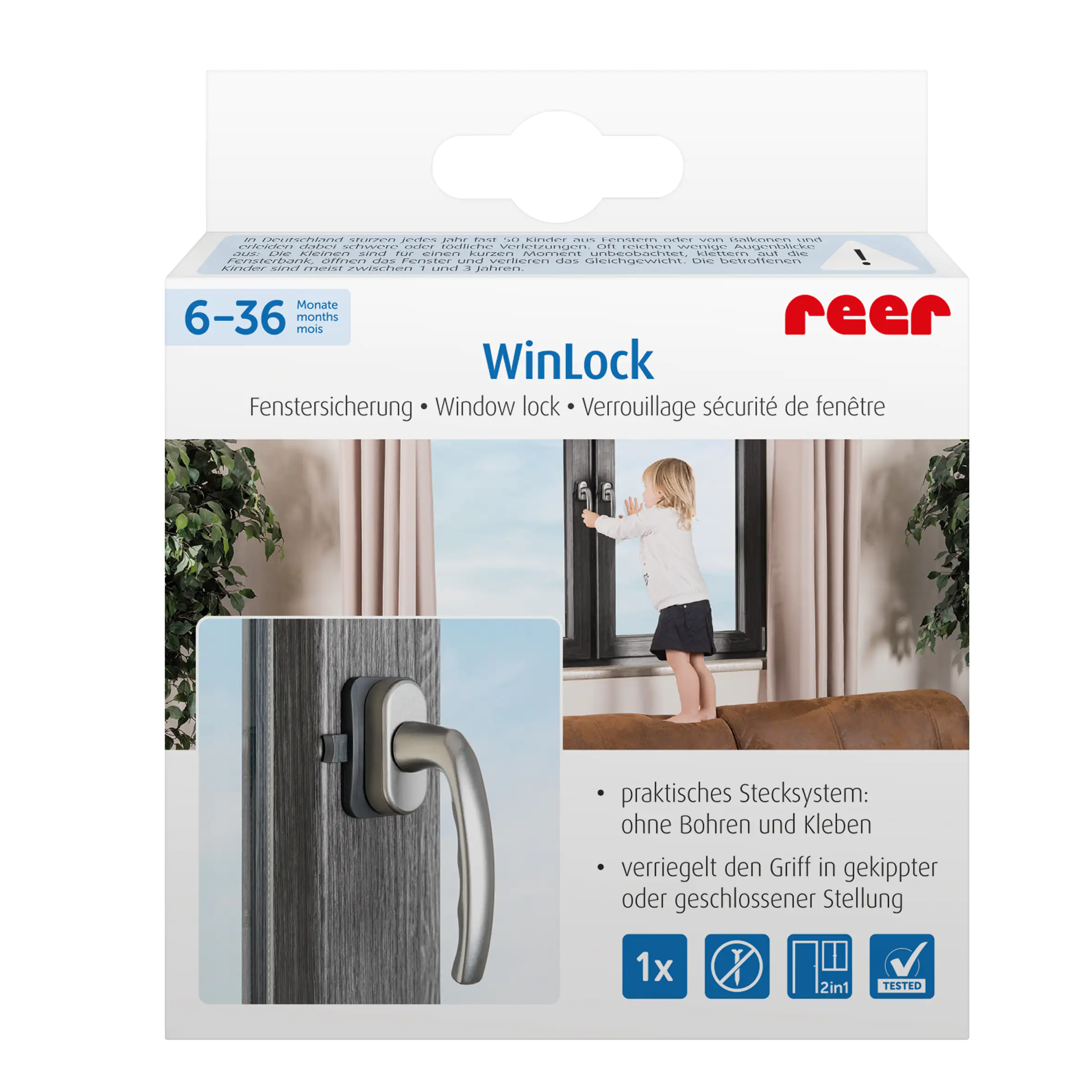 Reer Fenstersicherung WinLock anthrazit