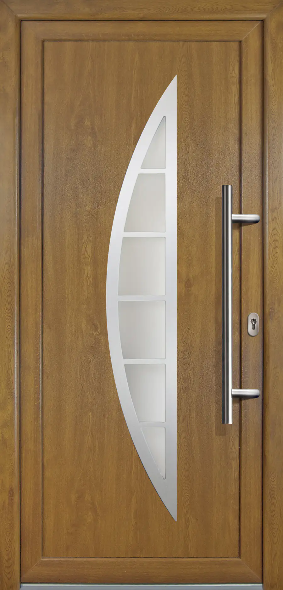 Haustür Signum Exklusiv PVC Modell 29 98 x 200 cm, weiß/golden oak, DIN rechts
