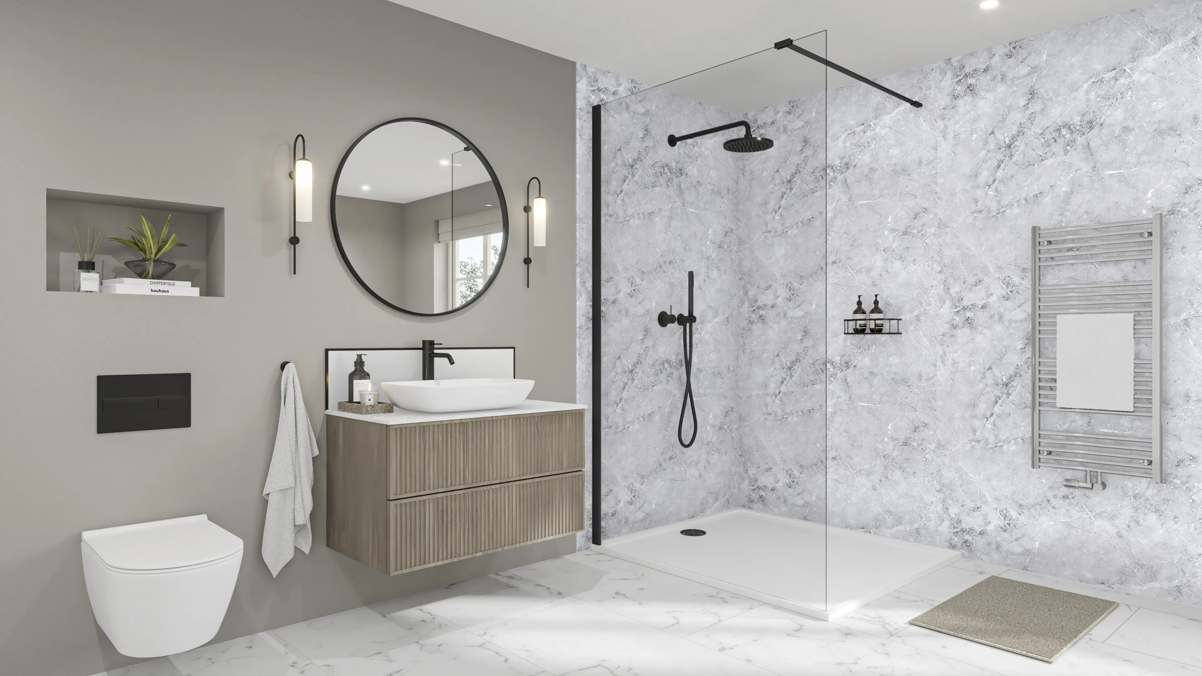 Wetwall Elite Wandpaneel  Fumo 120 x 242 cm mit Nut & Feder