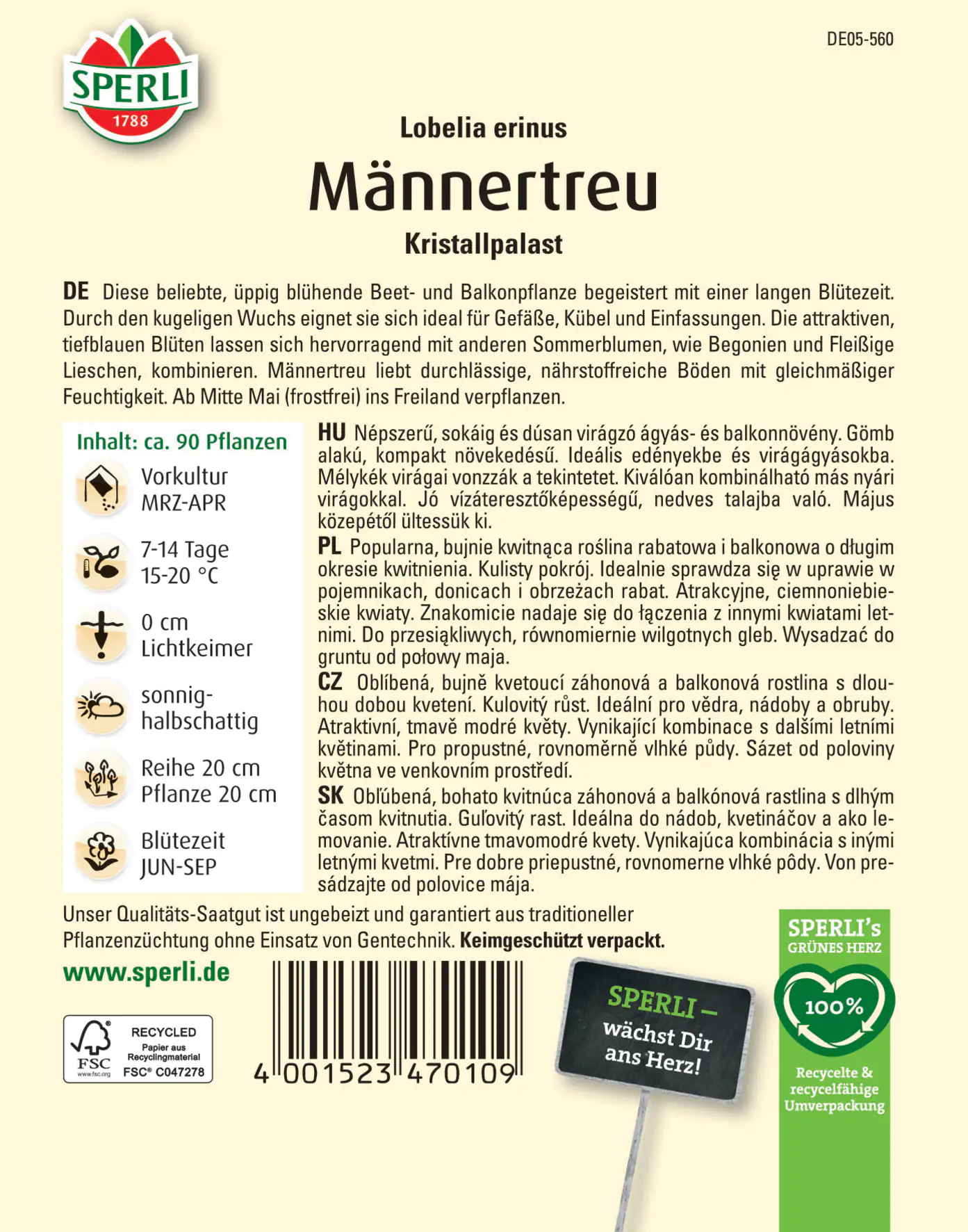 Sperli Männertreu Kristallpalast