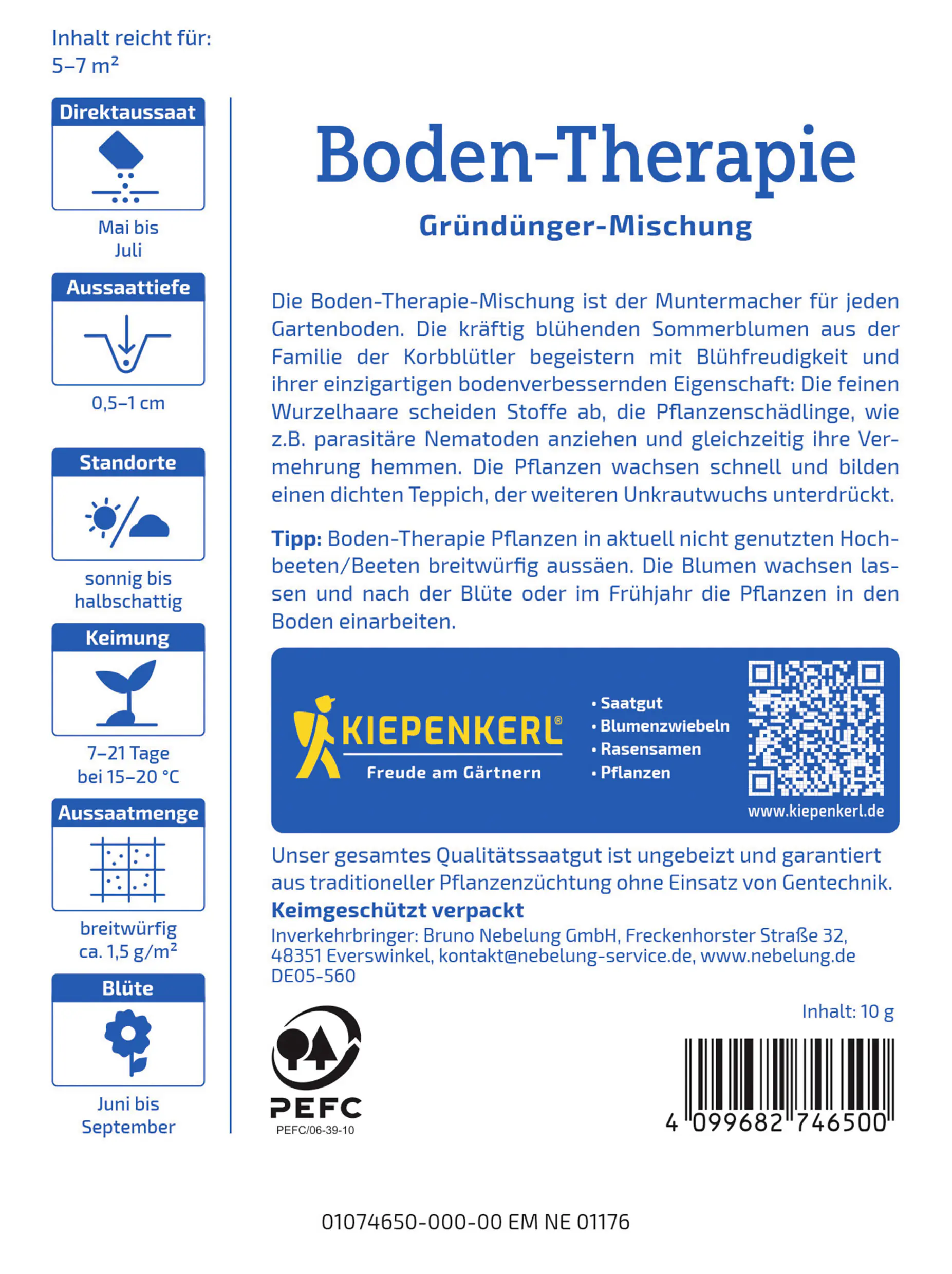 Kiepenkerl Saatgut Boden-Therapie Mischung für ca. 5-7 m²