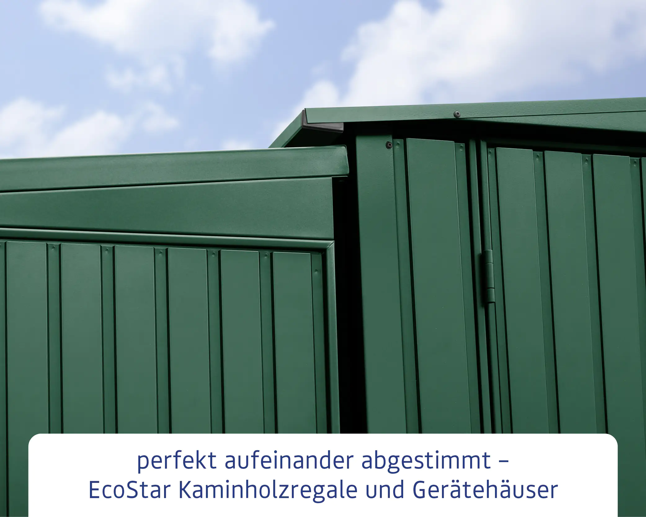 Ecostar Kaminholzregal Trend-V Typ 2, moosgrün, mit Verstrebung