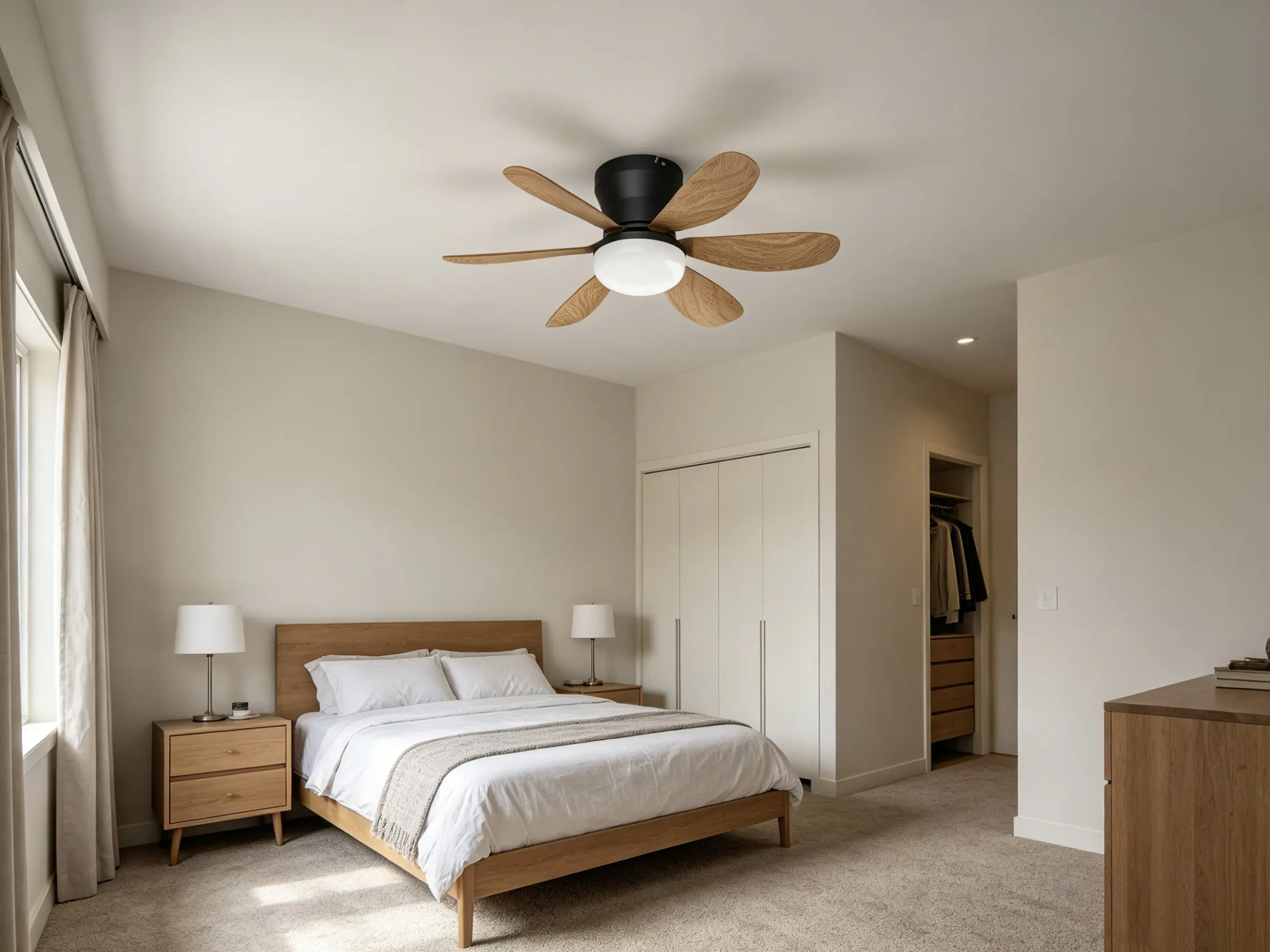 LED-Deckenventilator Chic holz dimmbar Ø 51 cm