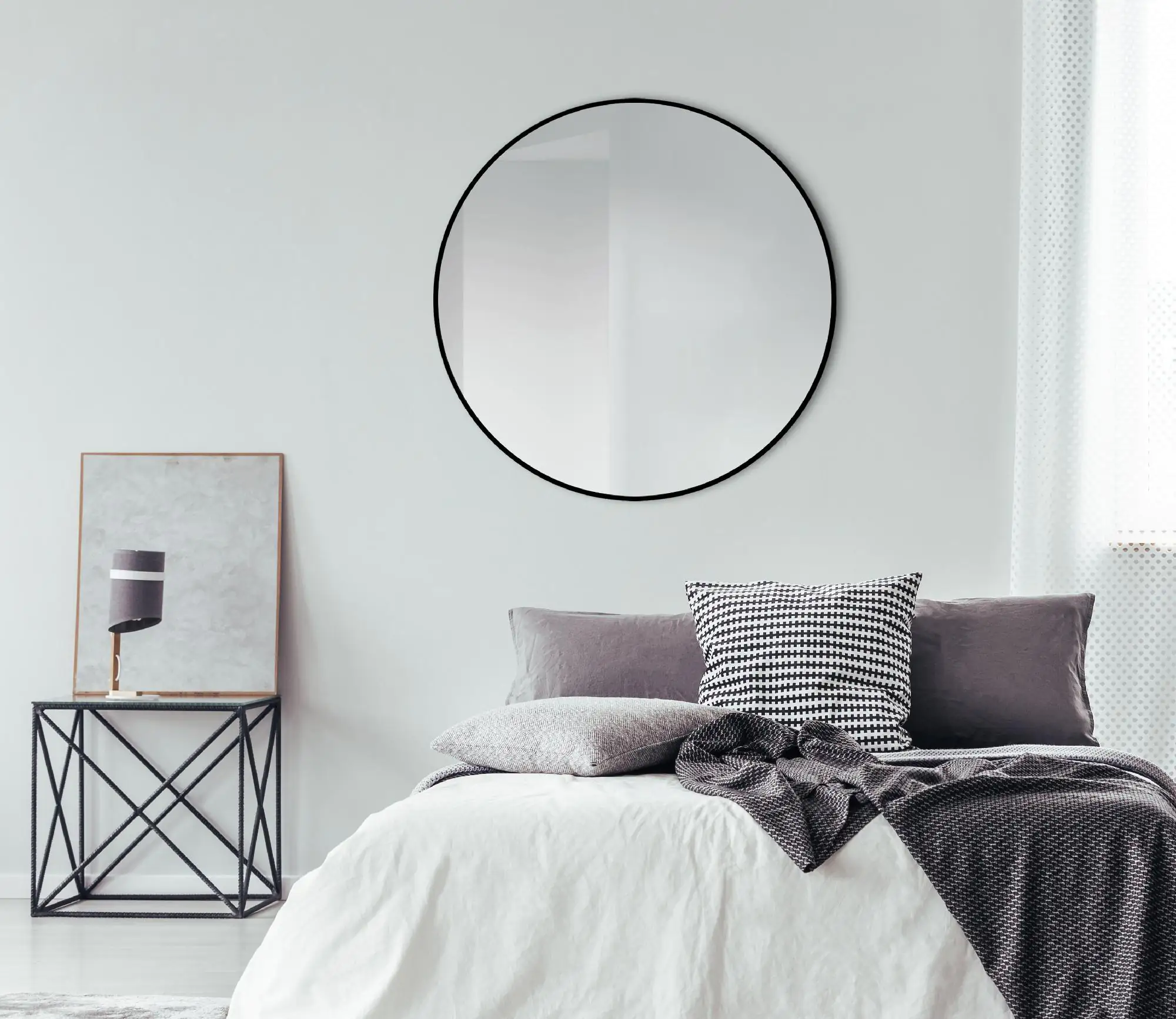 DSK Design Spiegel Silver Globo Ø100 cm, schwarz