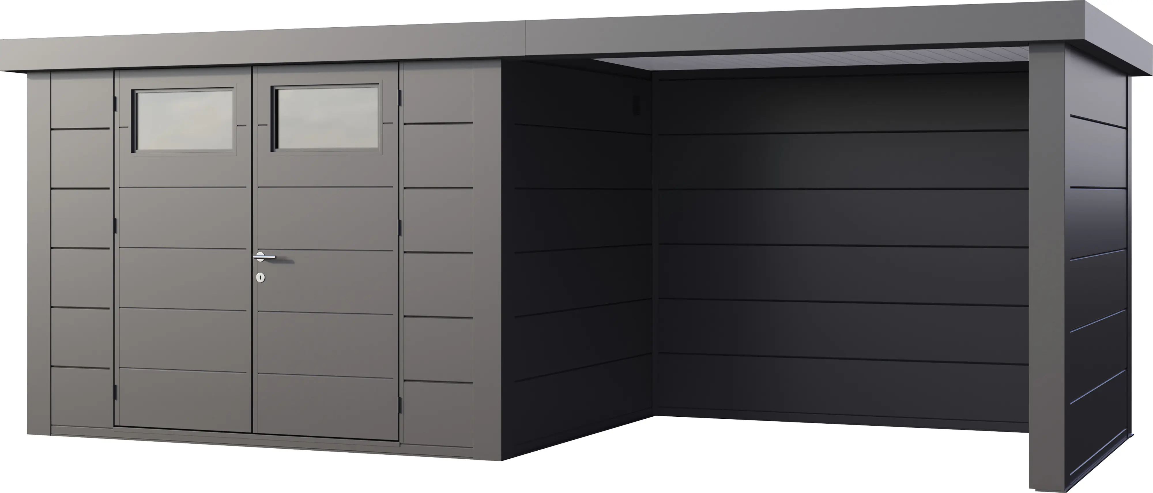 Telluria Gerätehaus Classico Lounge S 3024 rechts granitgrau 582 x 238 cm