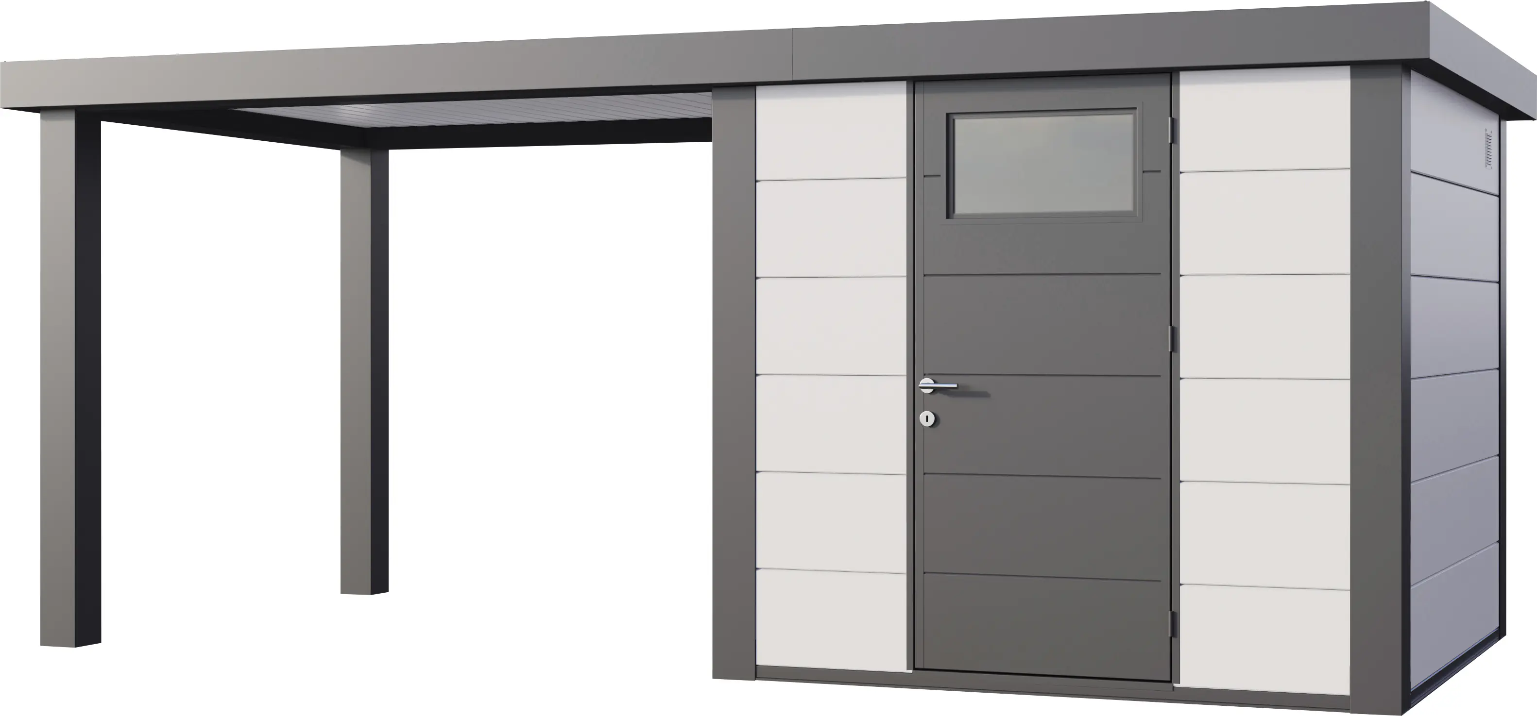Telluria Gerätehaus Classico Open Lounge L 2424 links weiß 522 x 238 cm