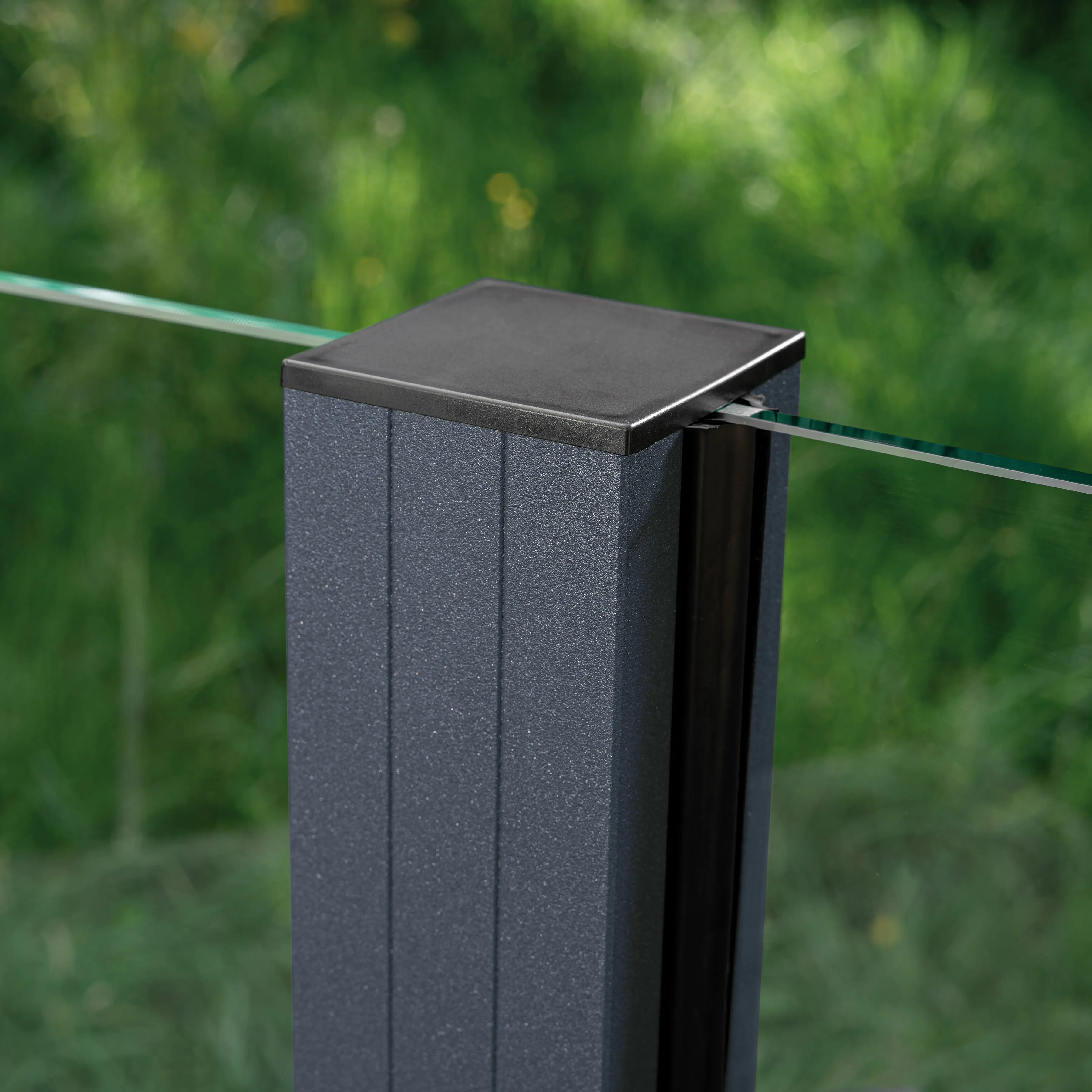 Ambiente Glaszaun Erweiterungsset Klarglas mit Siebdruck 187 x 55,7 cm anthrazit