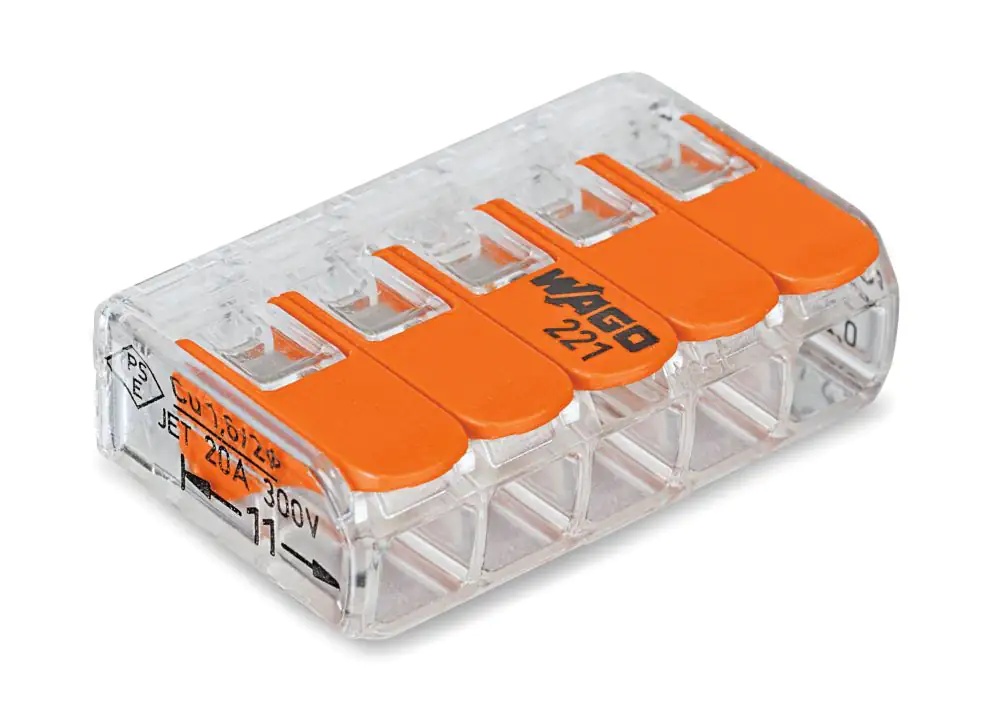 Wago Compact Hebelklemme 211 Anzahl Leiter: 5, 0,14 - 4 mm², 25 Stück