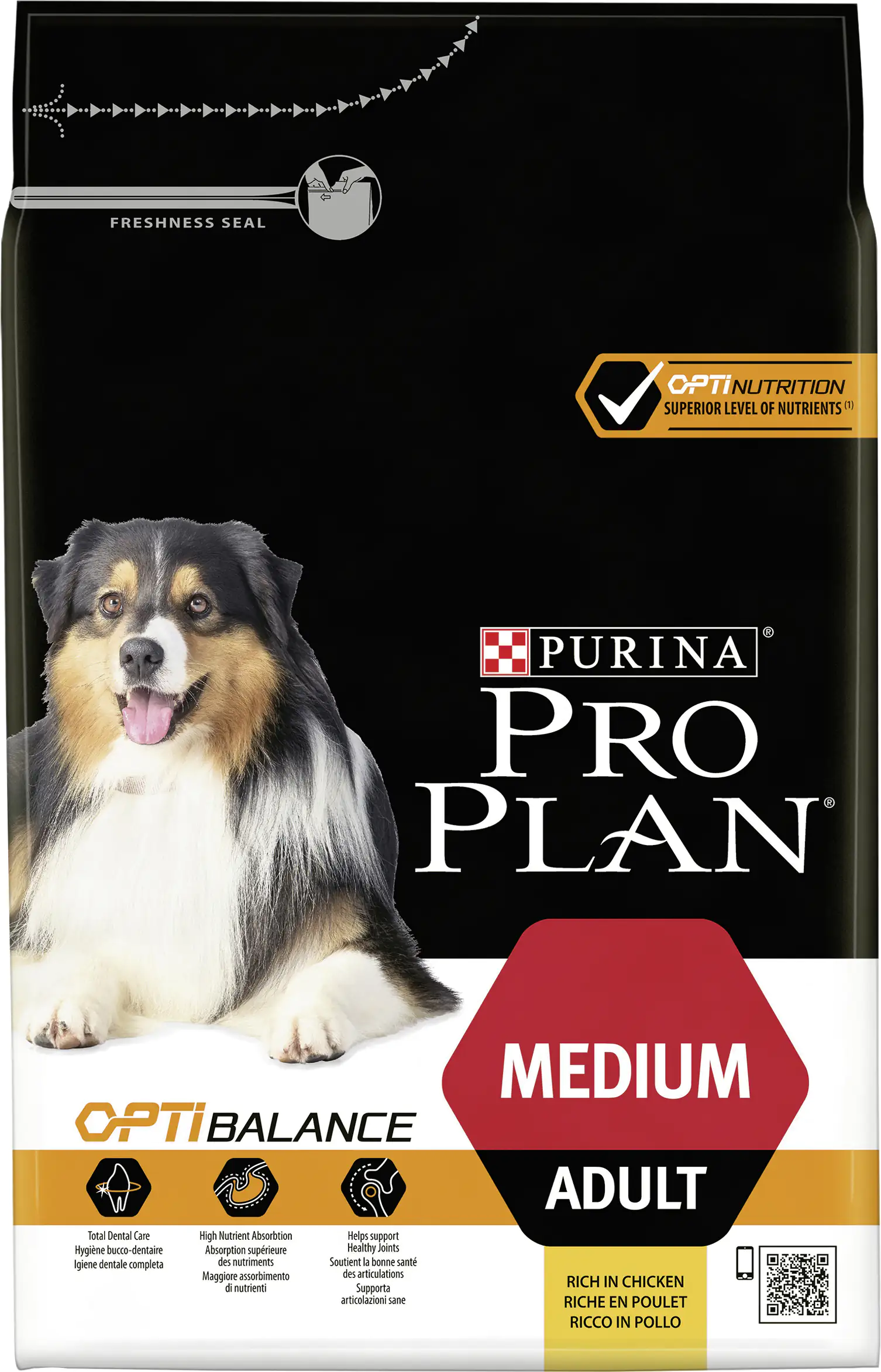Purina Pro Hundetrockenfutter Adult Medium 3 kg Huhn & Reis
