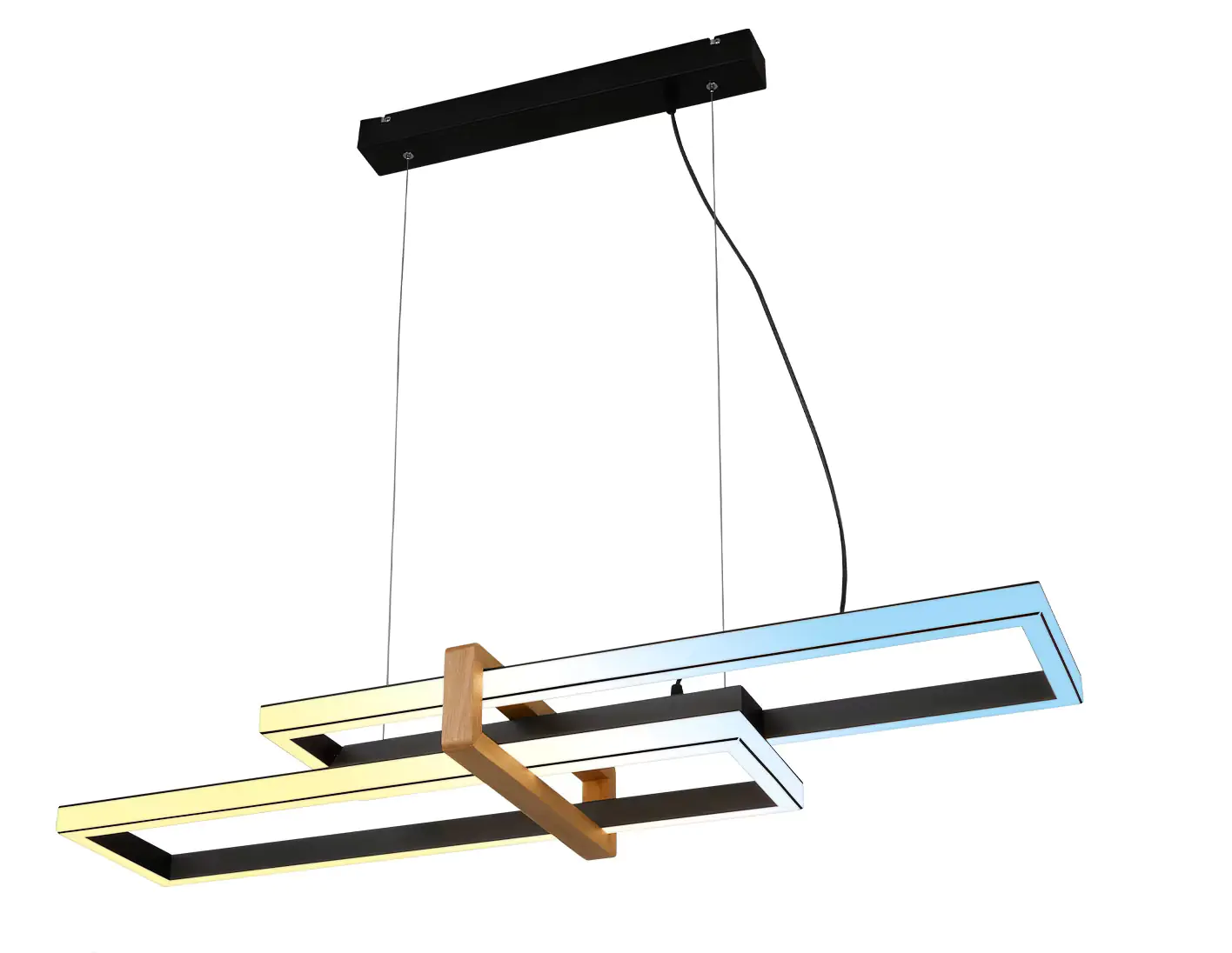 Briloner LED-Pendelleuchte CCT  schwarz mit Holz 44W