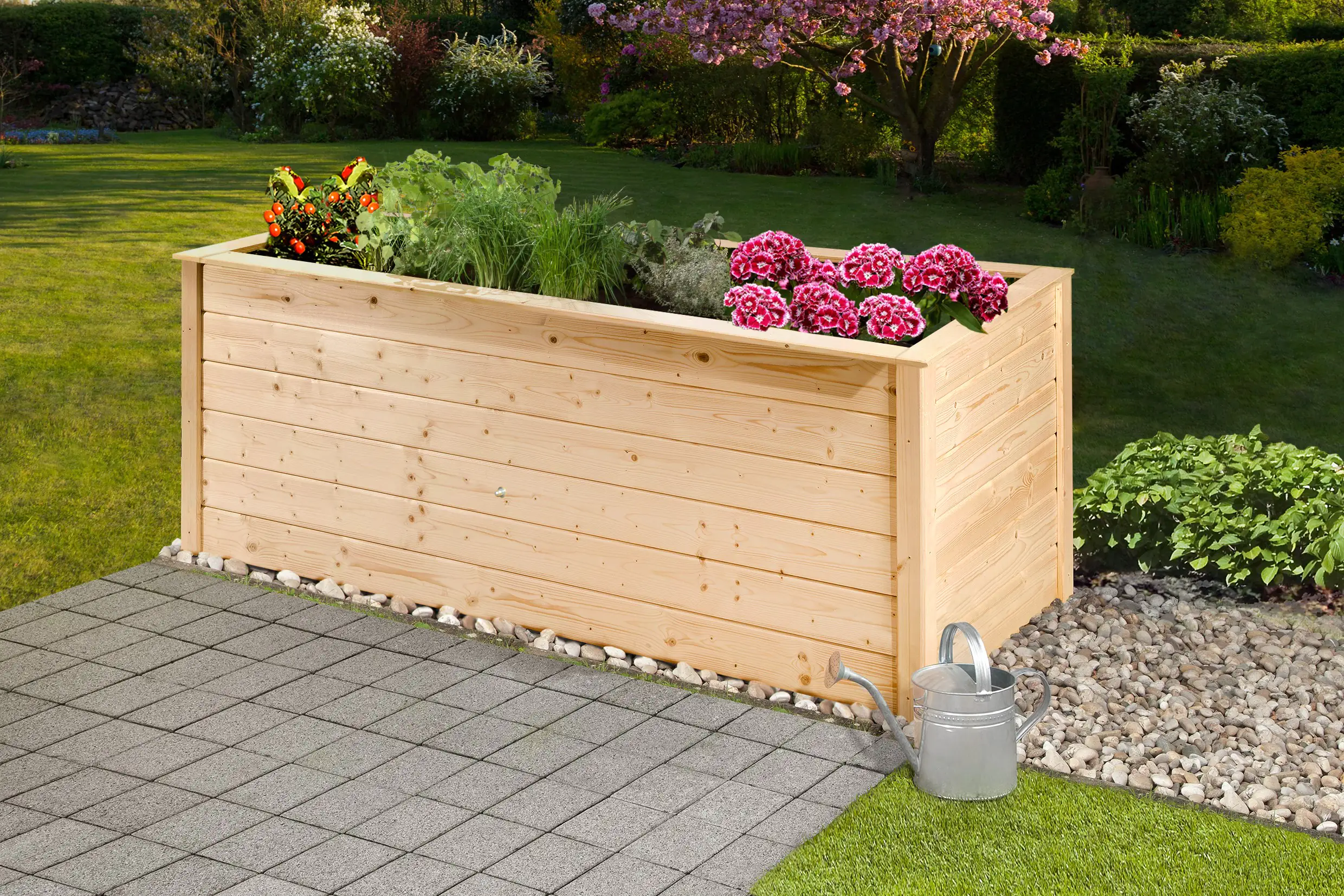 Weka Hochbeet 2.0 200 x 75 x 72 cm natur mit Schutzfolie