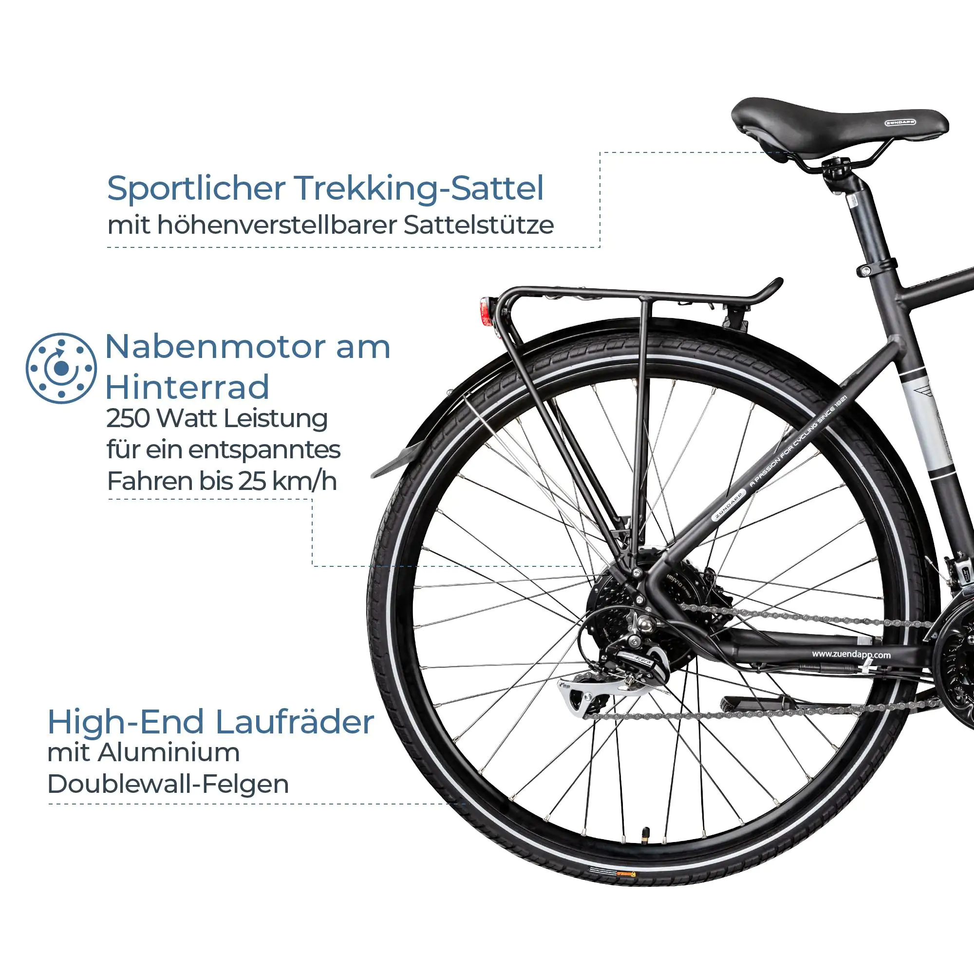 Zündapp E-Bike Trekking Z810 28 Zoll 8-Gang 550 Wh schwarz