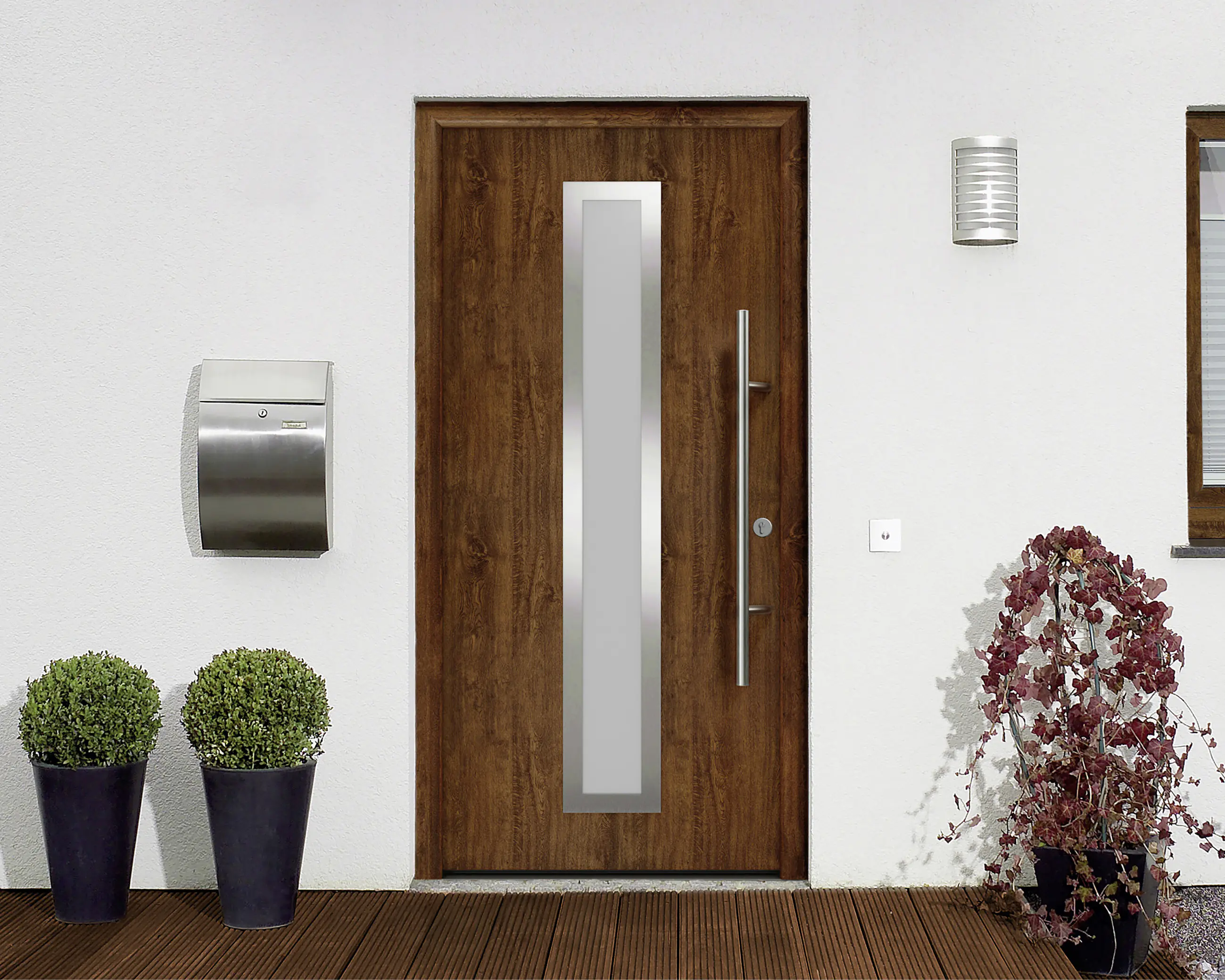 EcoStar Haustür ISOPRO Secur IPS 700S RC2 dark oak 110 x 210 cm