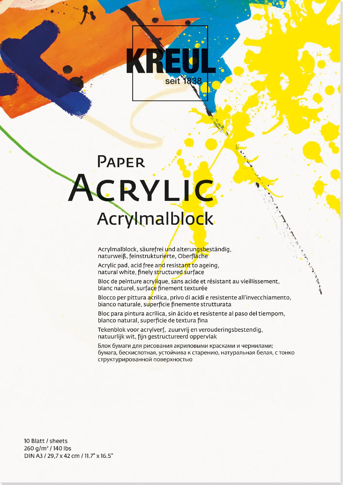 Kreul Paper Acrylic 10 Blatt DIN A3
