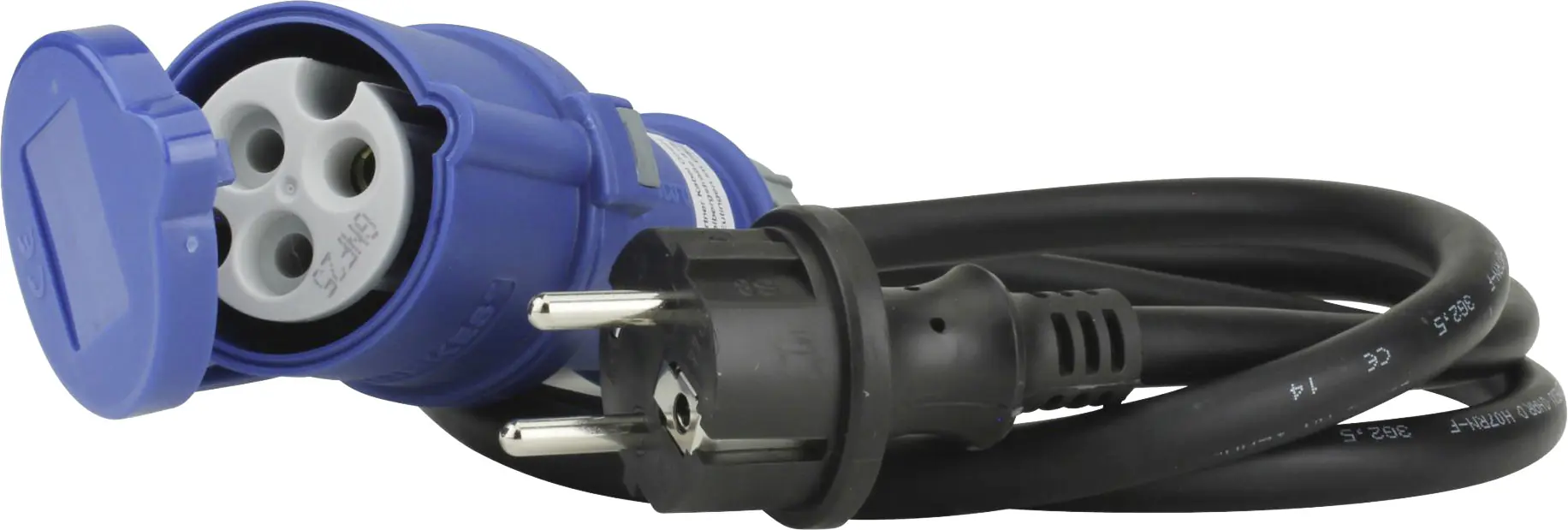 Caravan-CEE-Adapter 16A H07RN-F3G2,5 1,5m blau