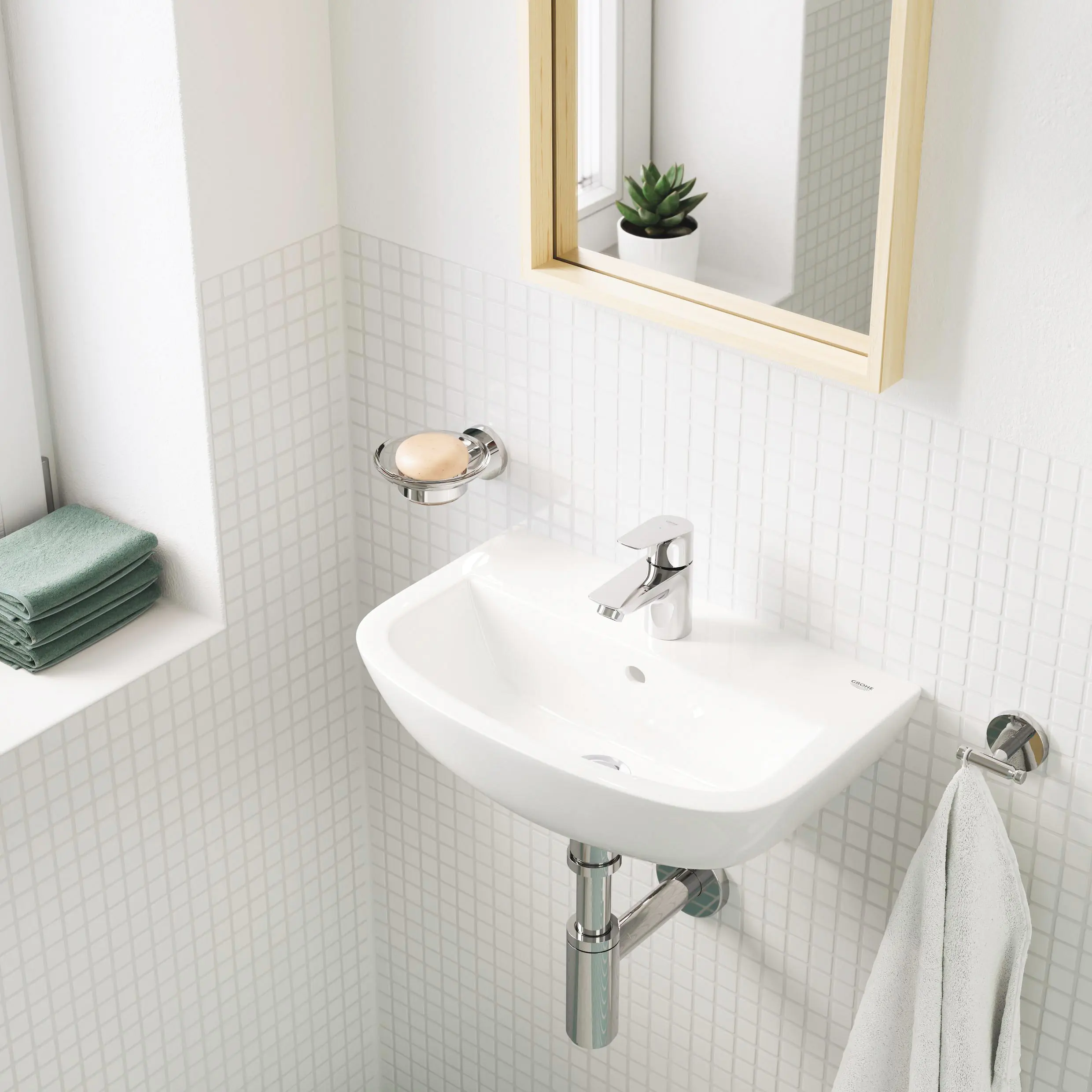 Grohe Keramik Handwaschbecken 45 cm Bau weiß