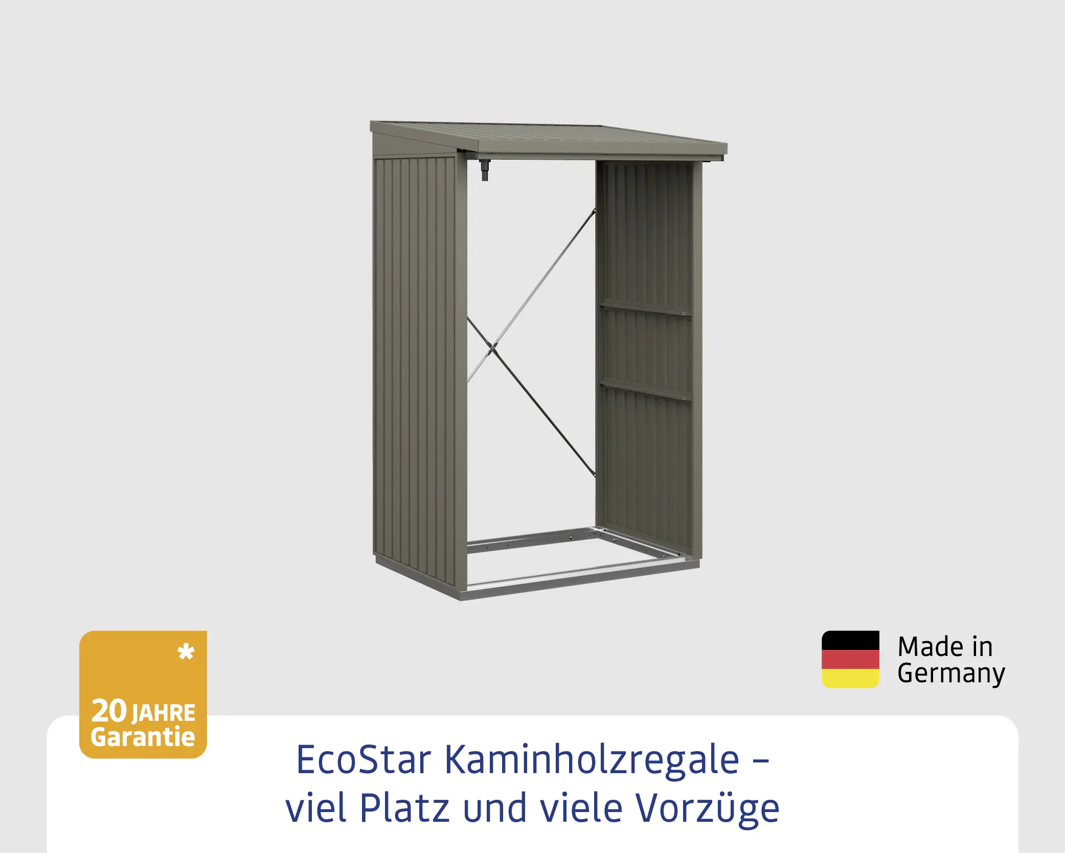 Ecostar Kaminholzregal Trend-V Typ 2, purpurrot, mit Verstrebung