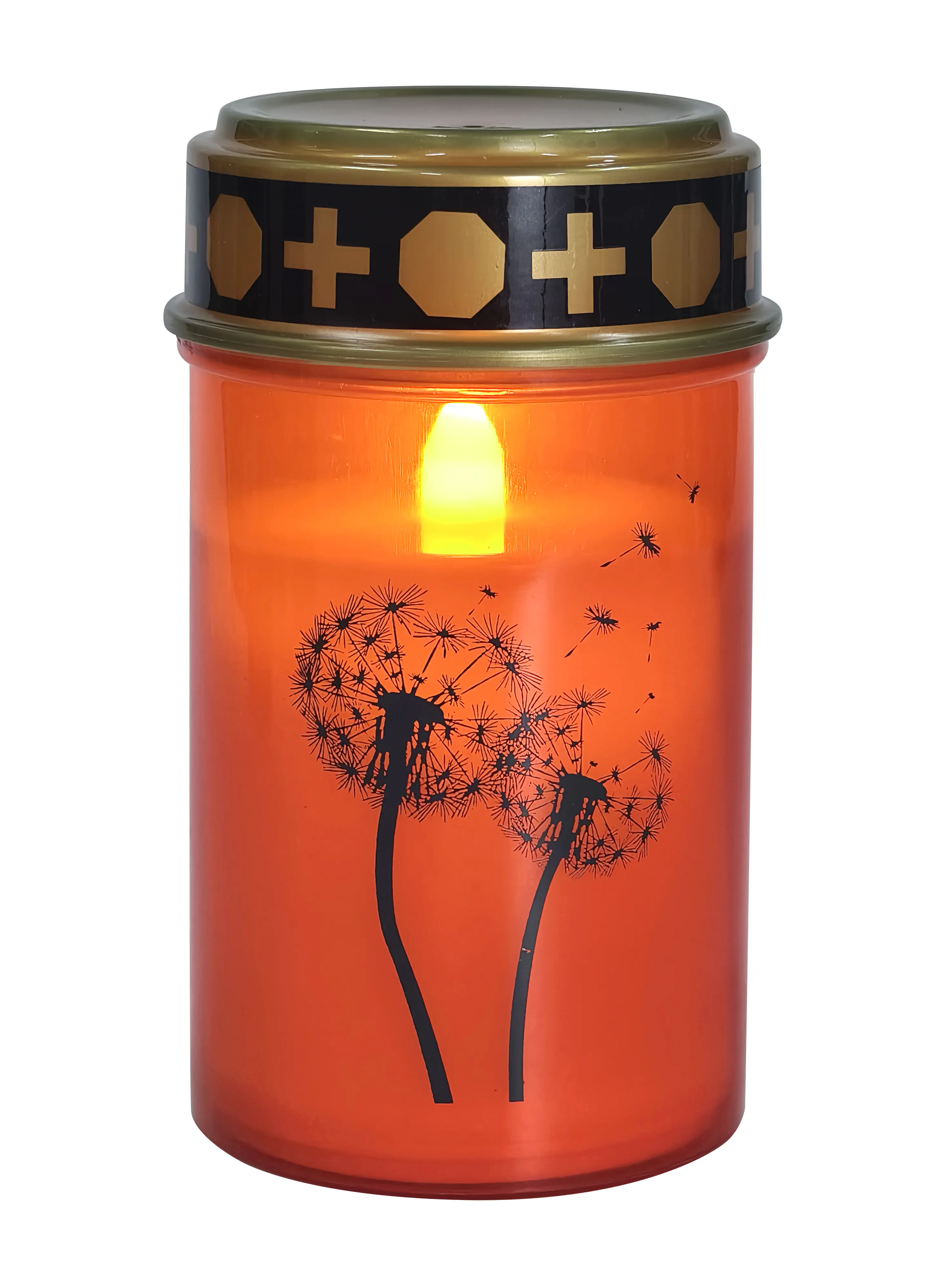 TrendLine LED-Grablicht mit Gänseblümchensymbol & Timer Ø 7 x 12 cm warmweiß rot
