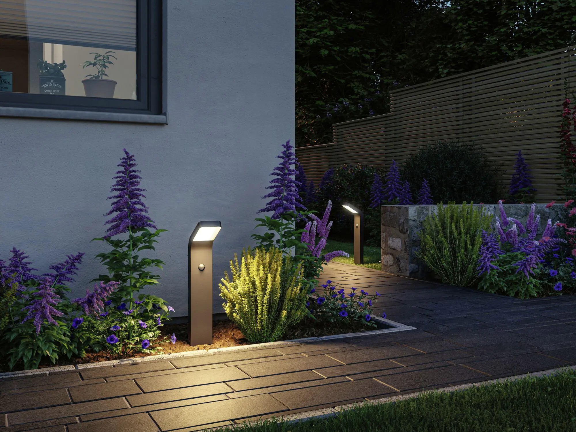 Paulmann LED Pollerleuchte Kulma anthrazit 50 x 9 cm warmweiß mit Bewegungsmelder