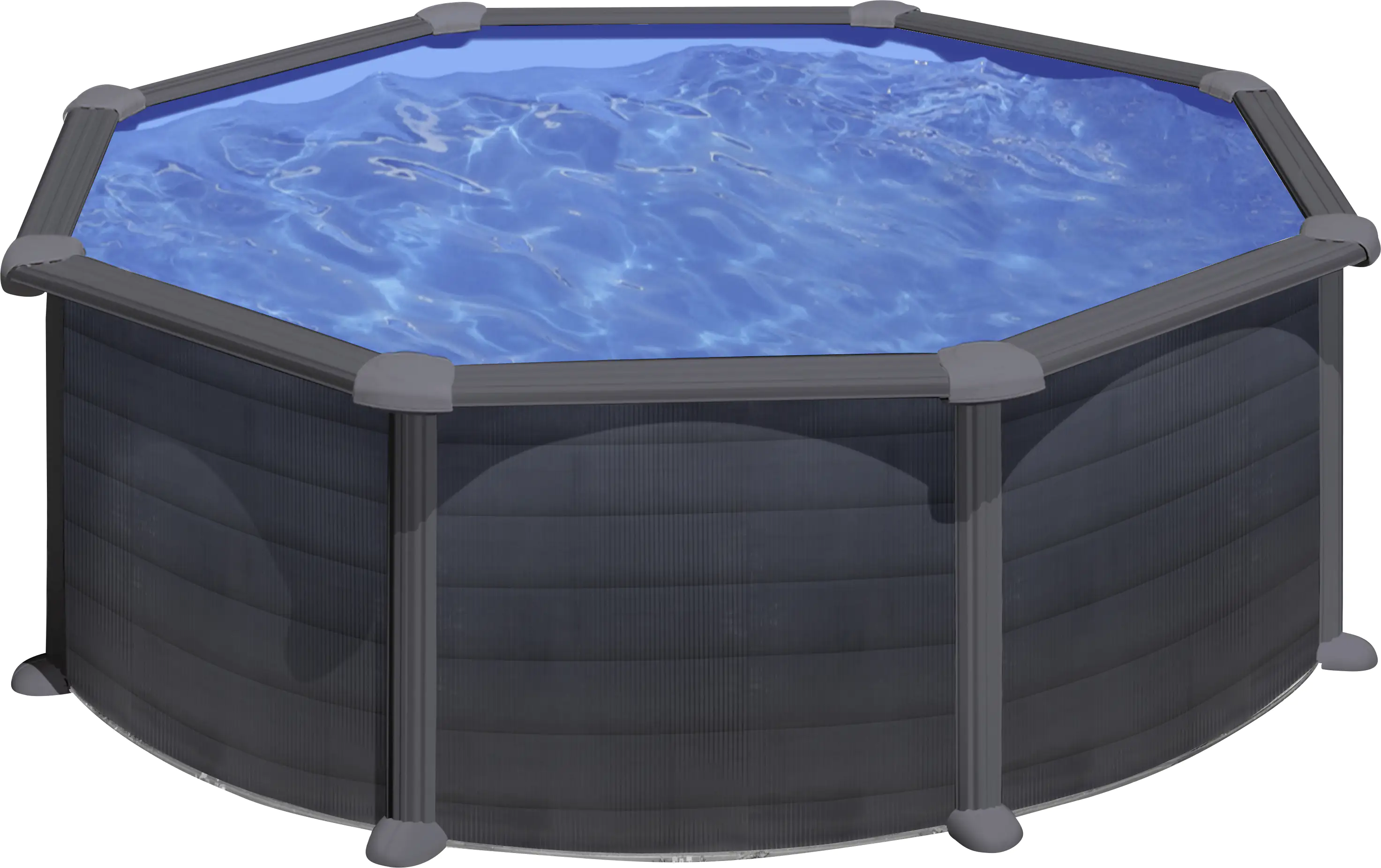 Gre Stahlwandpool Granada rund Ø 350 x 132 cm, graphit