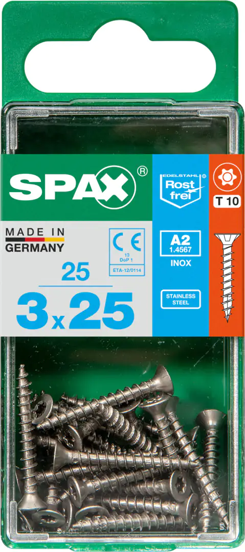 Spax Universalschrauben 3.0 x 25 mm TX 10 - 25 Stück Edelstahl