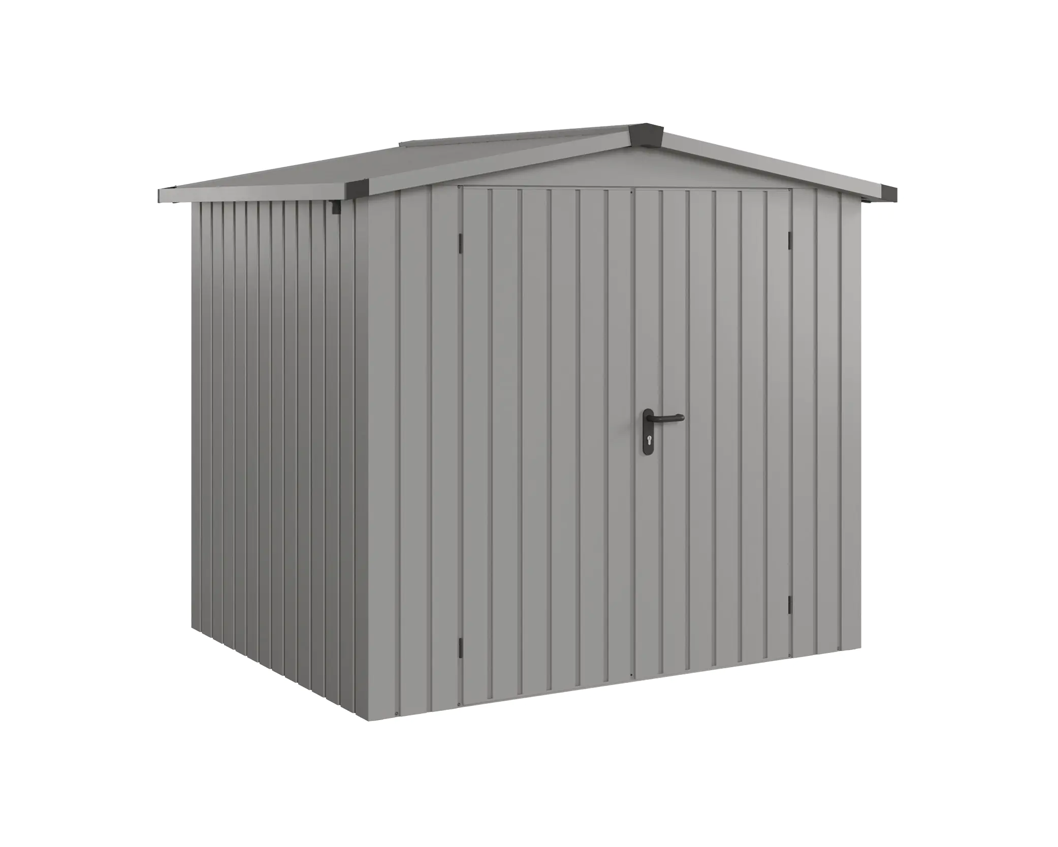 EcoStar Metallgerätehaus Euroline ESD4 aluminiumgrau 214 x 166 cm 2-flg.