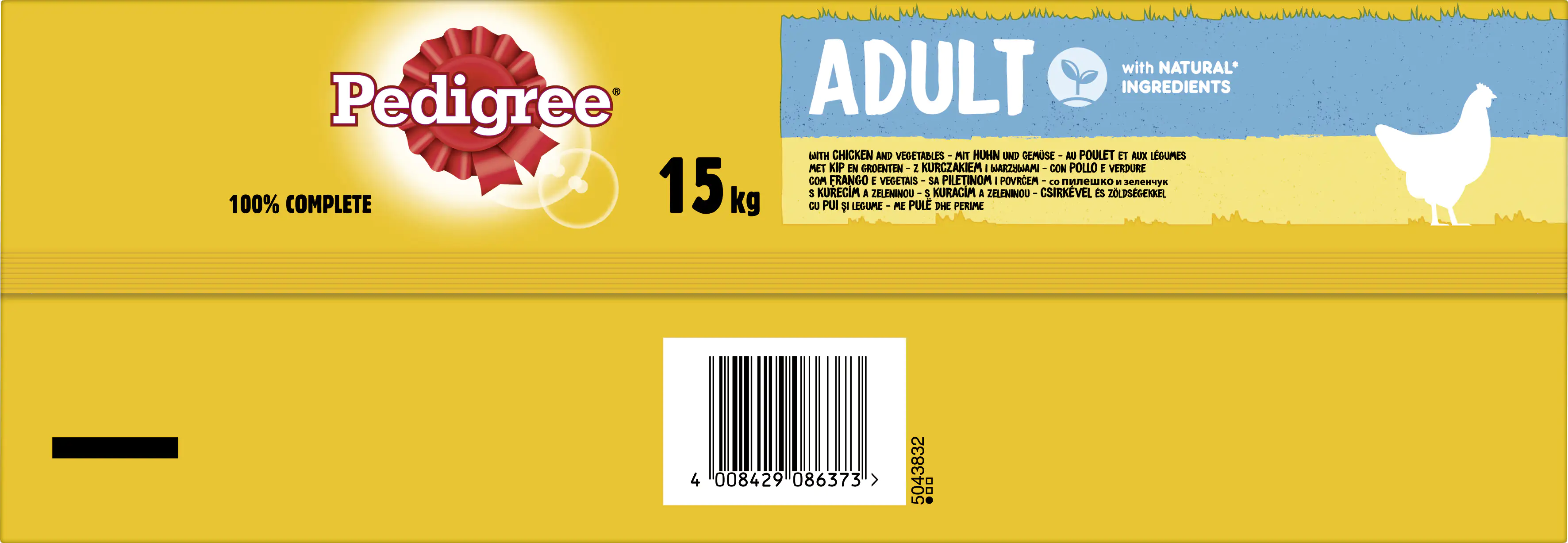 Pedigree Hundetrockenfutter Adult 15 kg Huhn & Gemüse 