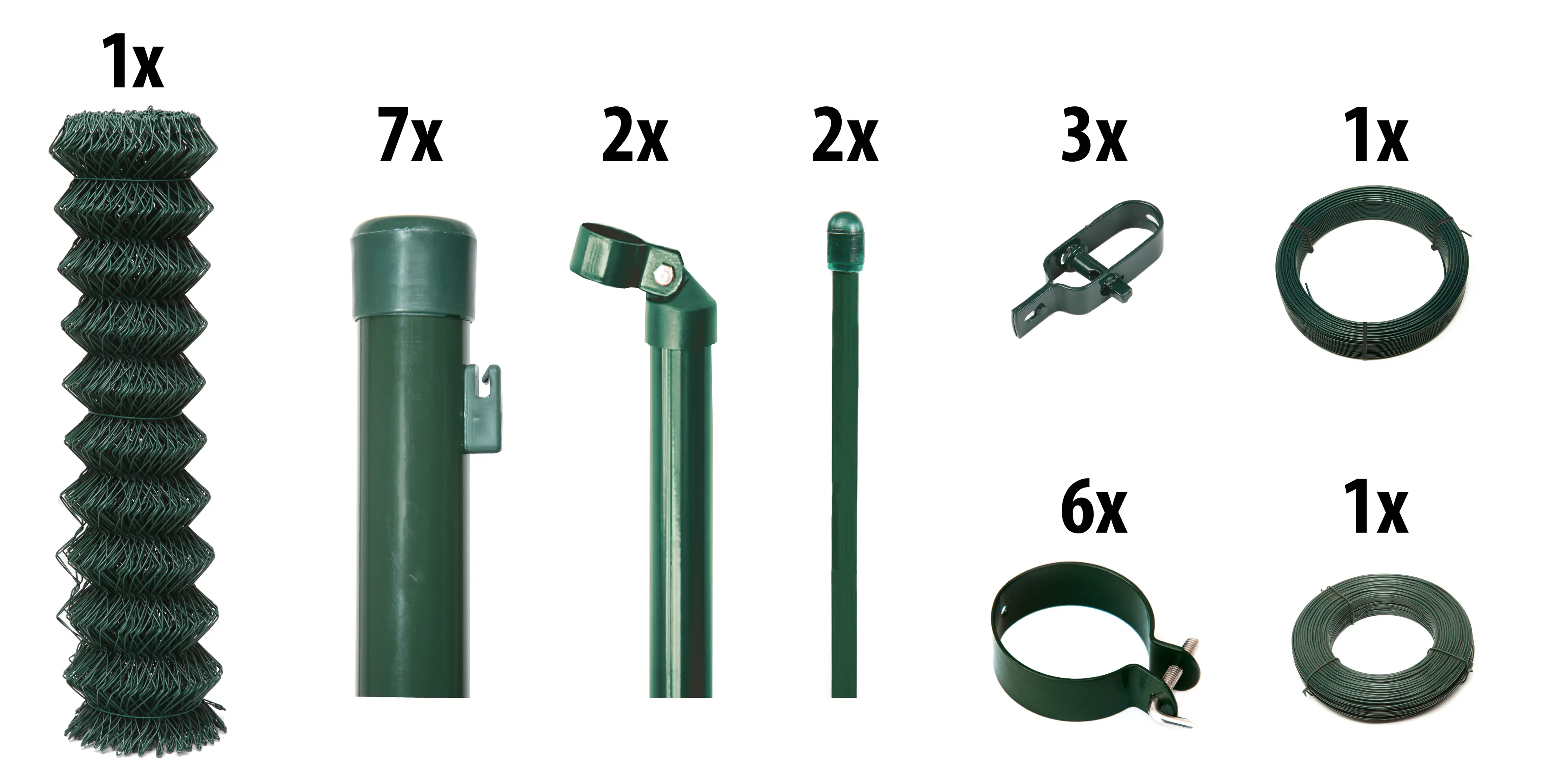Floraworld Maschendrahtzaun Set 15 m 1500 x 100 cm inkl. 7 Pfosten 150 cm moosgrün