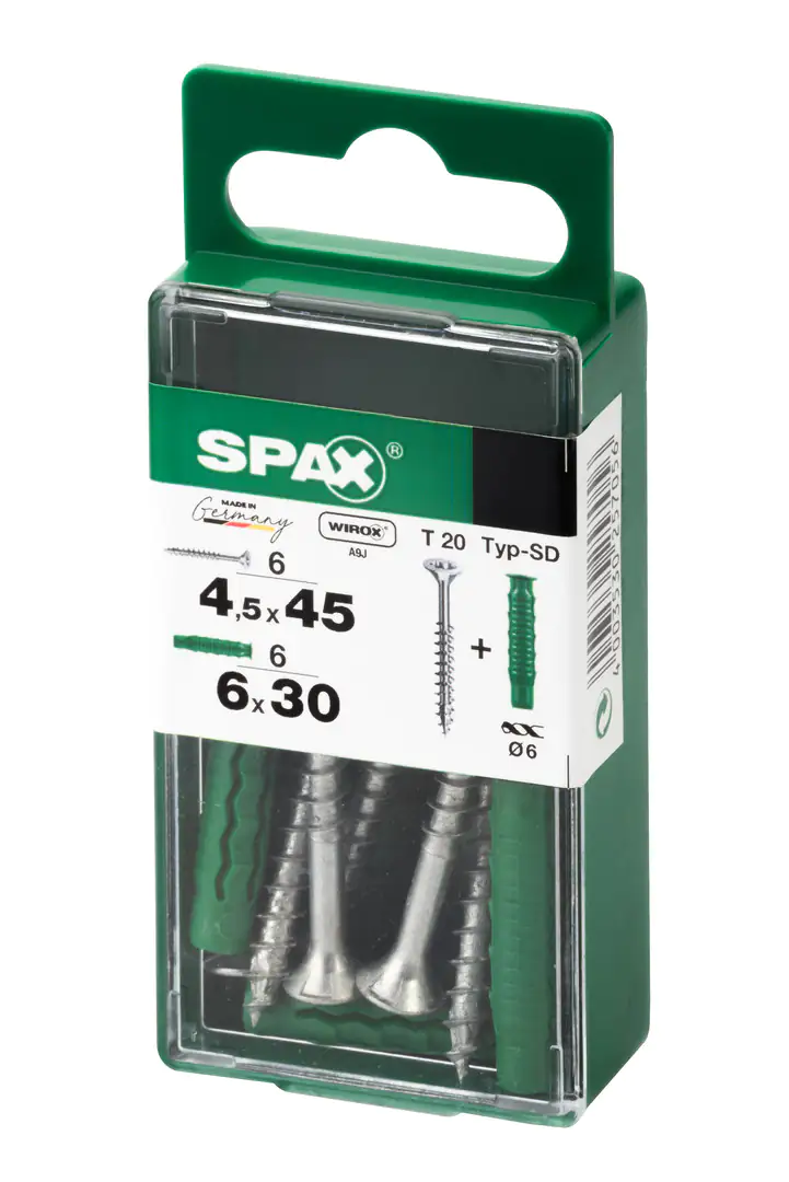 Spax Universalschrauben + Dübel 4.5 x 45 mm TX 20 - 6er Set