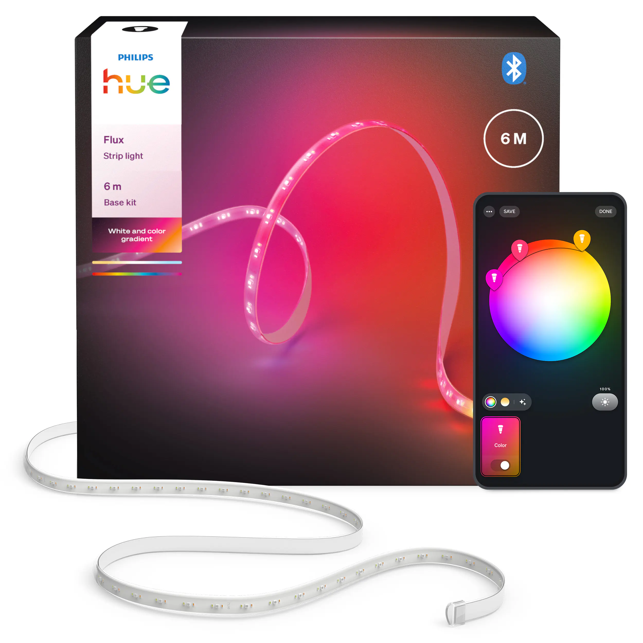 Philips Hue LED-Streifen Flux Gradient 6 m 20 W RGBW weiß dimmbar