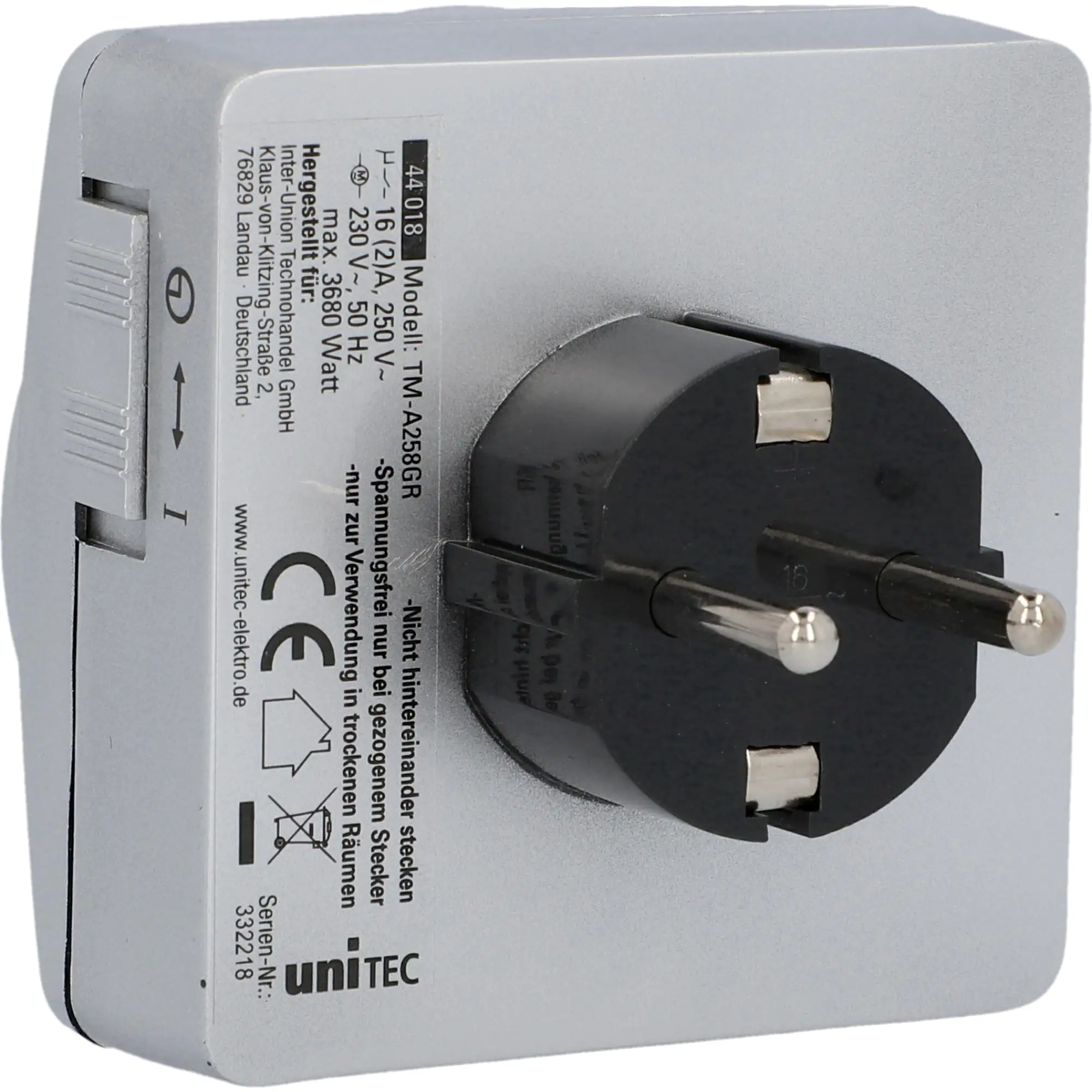 Zeitschaltuhr kompakt 3.600W mechanisch, silber, IP20