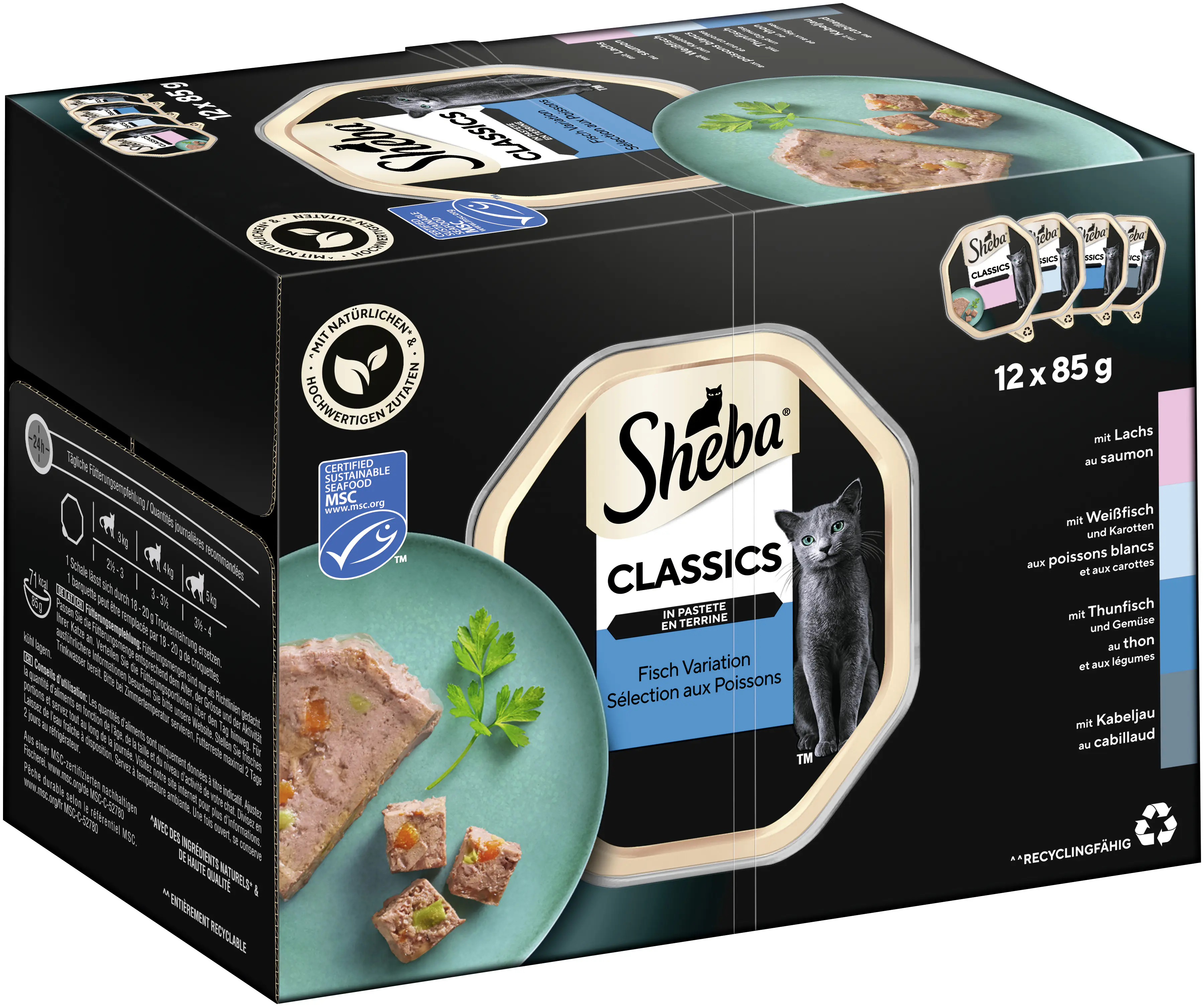Sheba Sauce Collection Katzennassfutter Adult 12 x 85 g Fisch Variationen