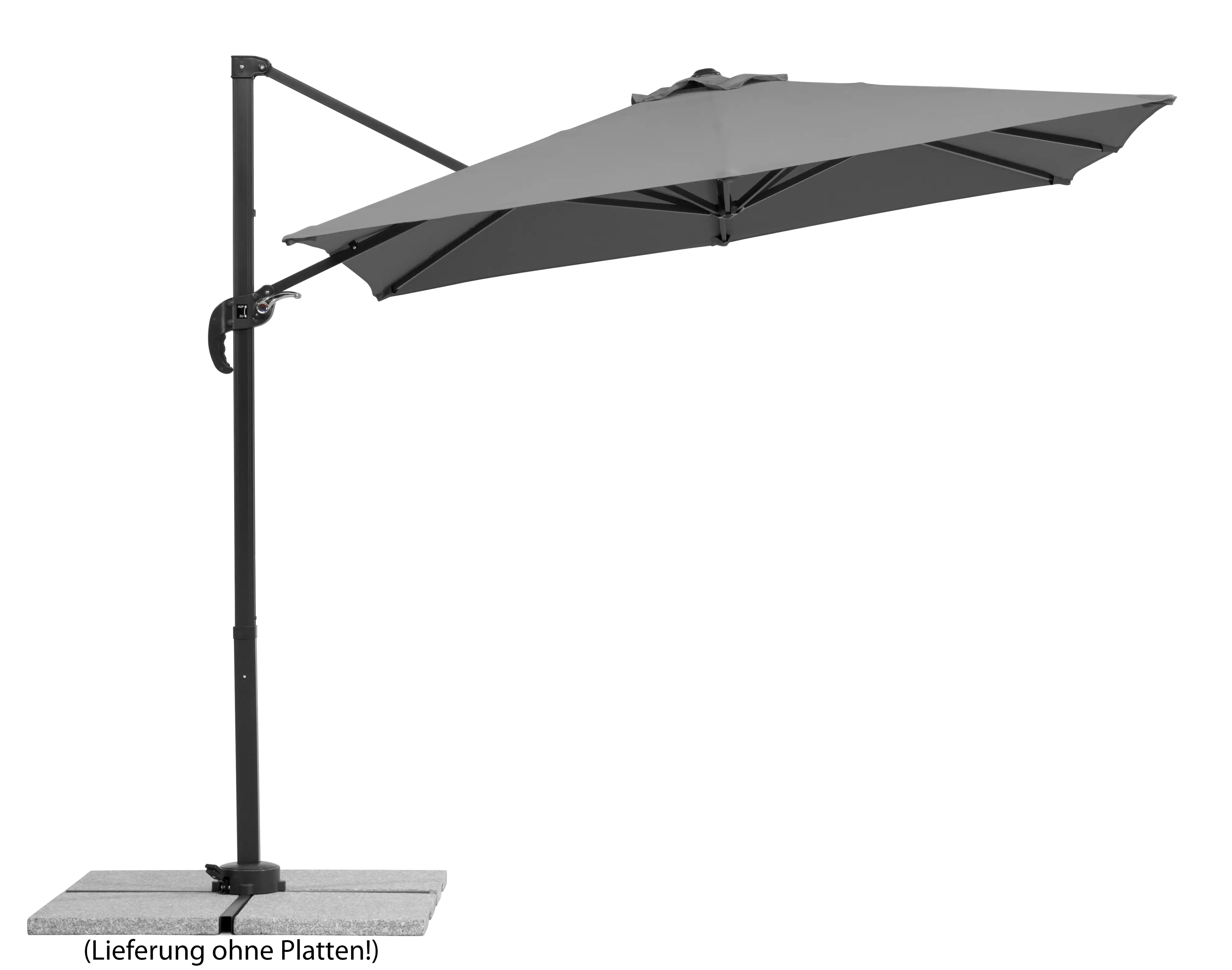 Schneider Sonnenschirm Rhodos Junior anthrazit 230 x 230 cm inkl. Sonnenschirmhülle