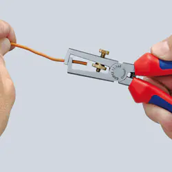 Knipex Abisolierzange 160 mm schwarz Mehrkomponenten-Hülle