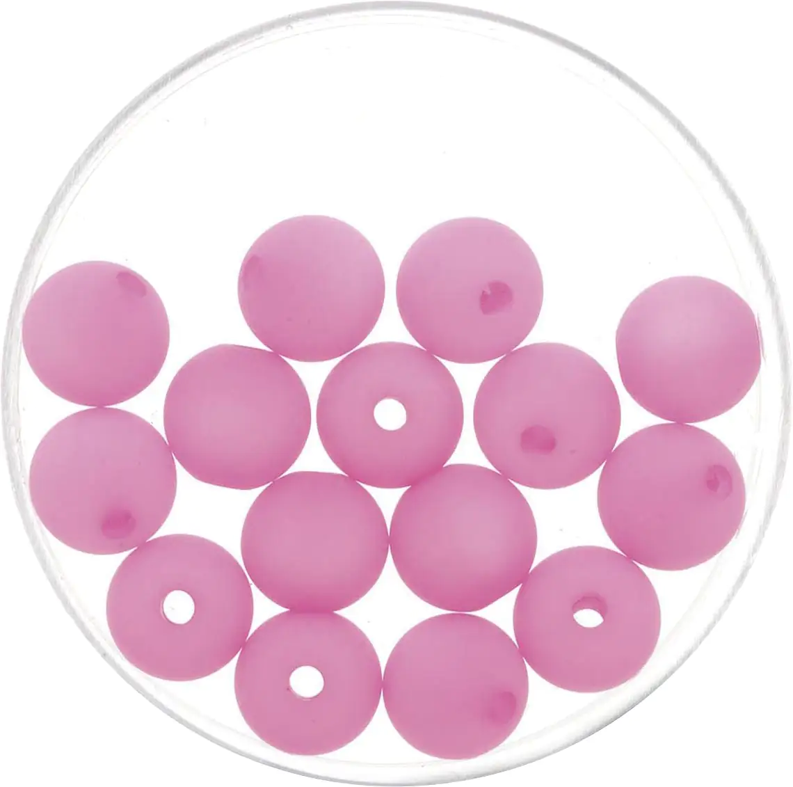 Glorex Perle Polaris 8 mm 15 Stück, matt pink