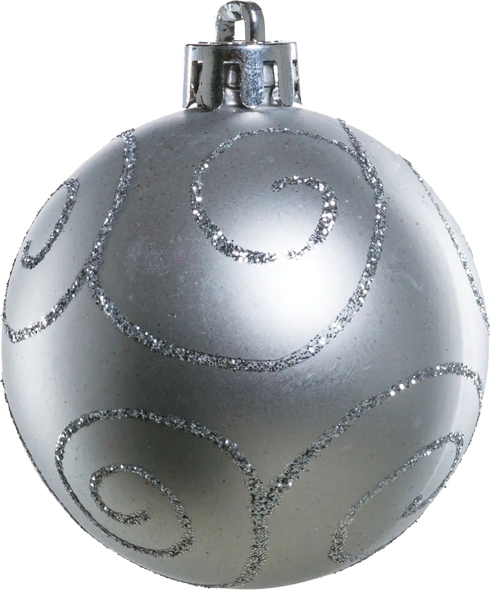 TrendLine Weihnachtskugeln bruchfest, langlebig Ø 6 cm silber mattiert 6 Stück