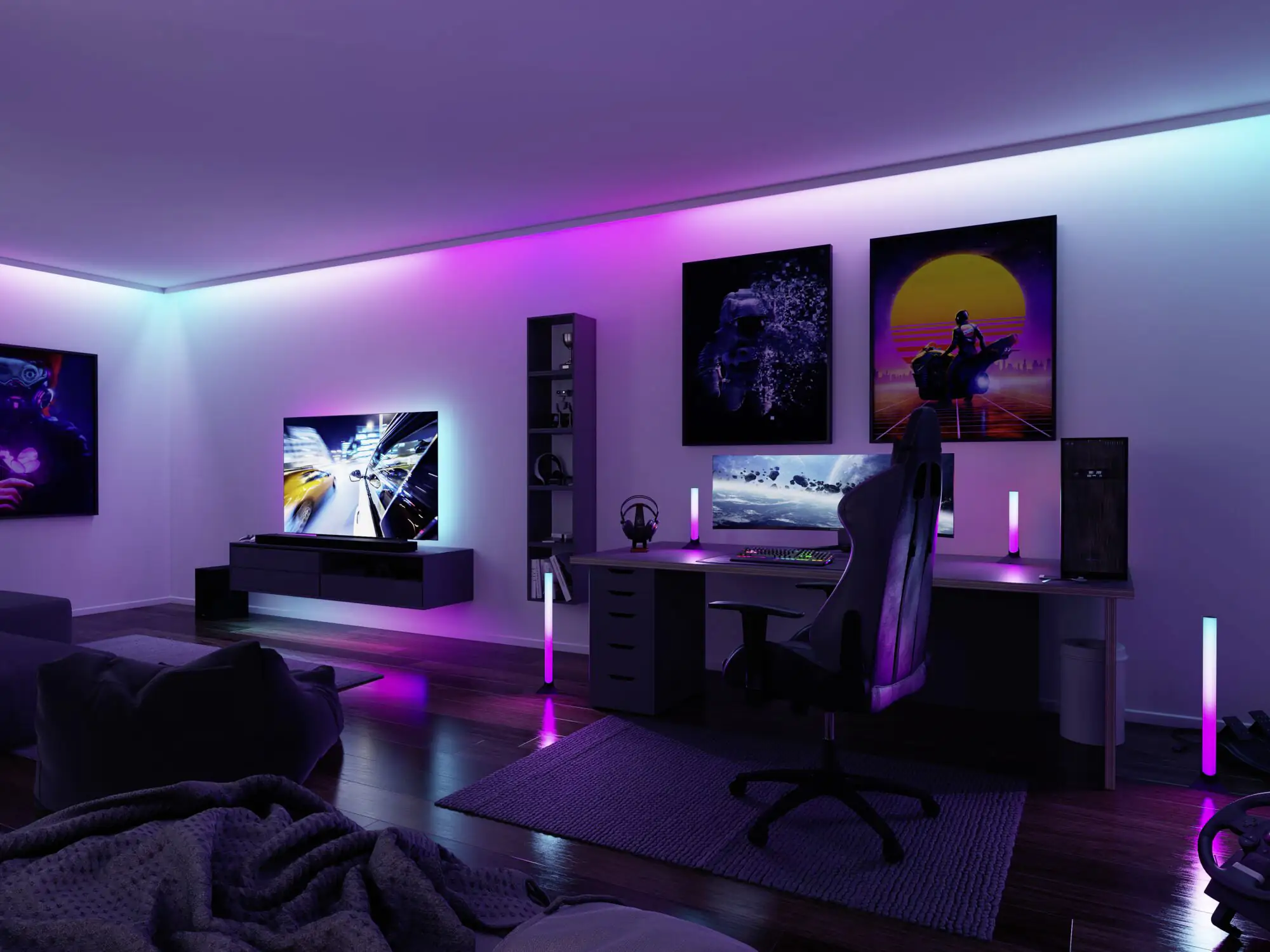 Paulmann Entertain USB LED Stripe 2,4m RGB dimmbar, für 65 Zoll Fernseher