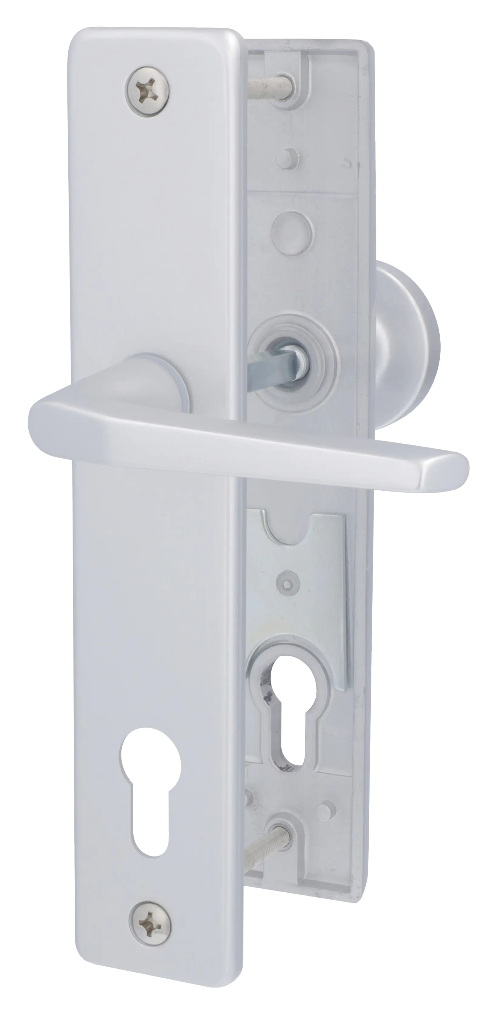 Alpertec Schutzbeschlag Tira Drücker/Knopf Aluminium silber 92 mm