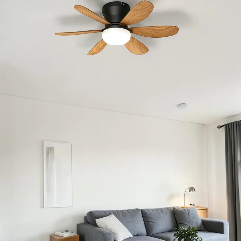 LED-Deckenventilator Chic holz dimmbar Ø 51 cm