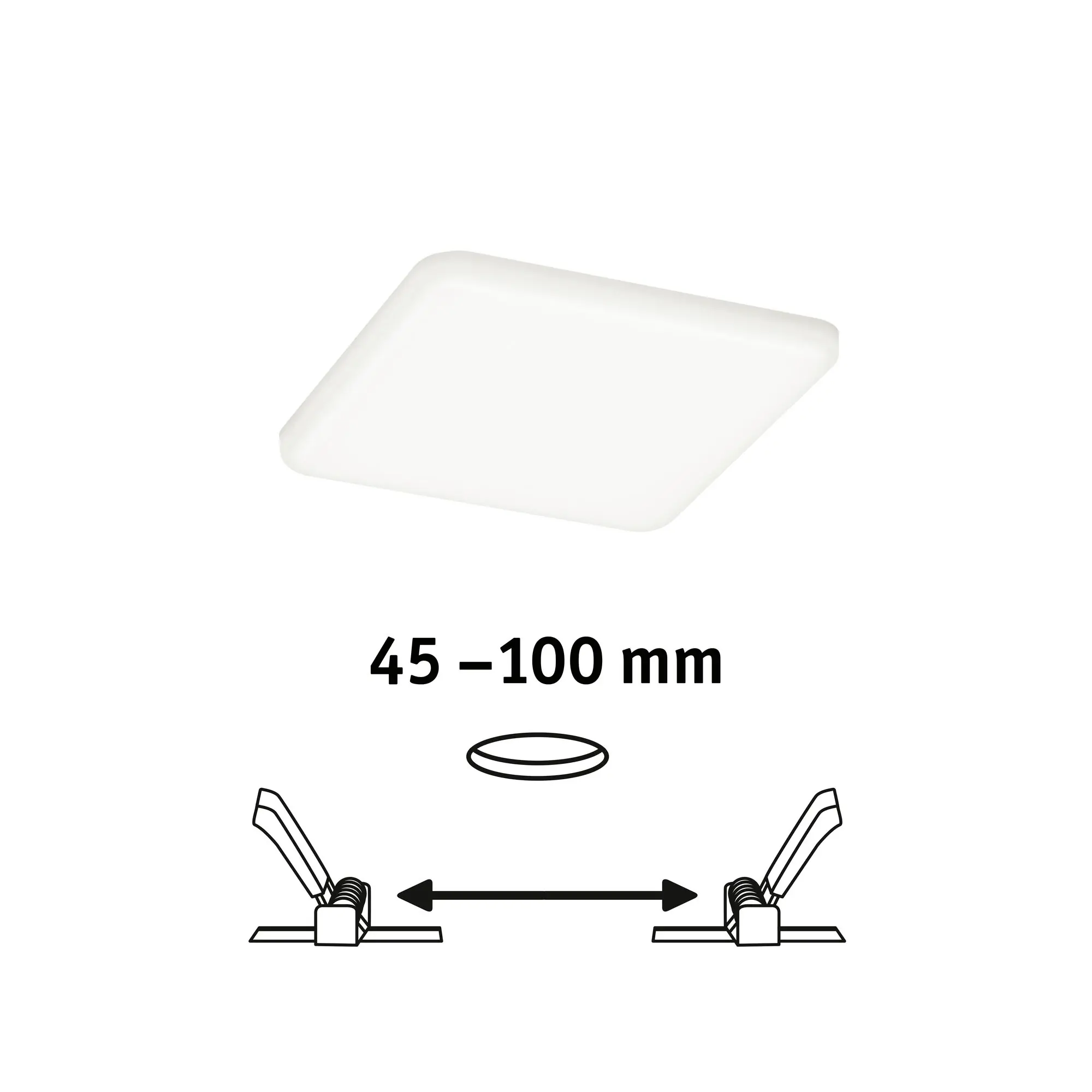 Paulmann Einbauleuchte LED Veluna Varifit eckig 12,5 cm 8,5 W satin