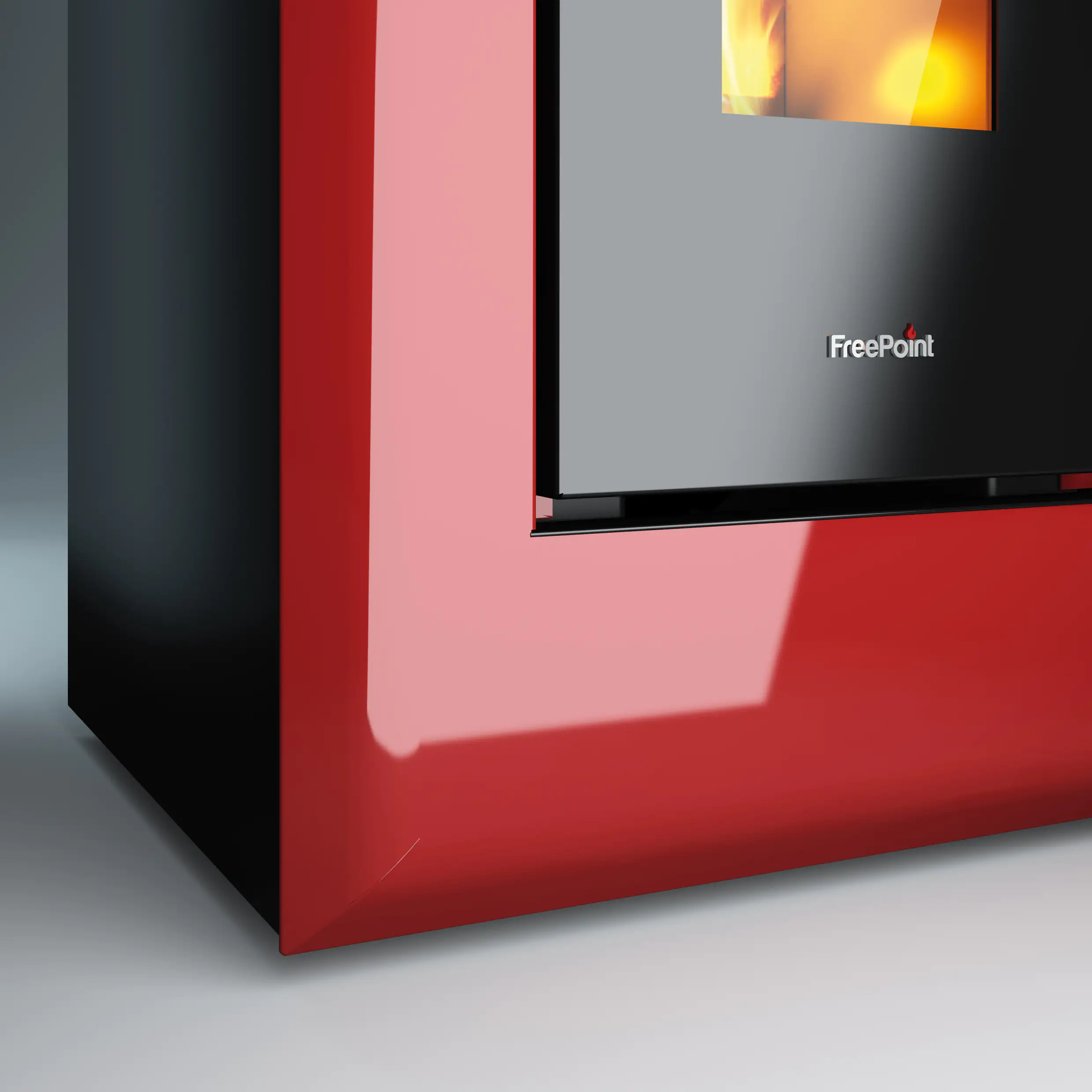 FreePoint Pelletofen VEGA Stahl10,5 kWschwarz-rot