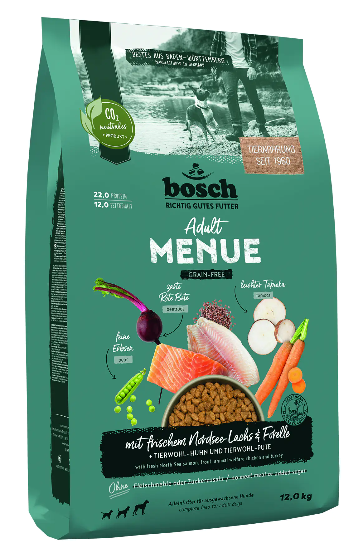 Bosch Hundetrockenfutter Adult Menue 12 kg Lachs & Forelle 