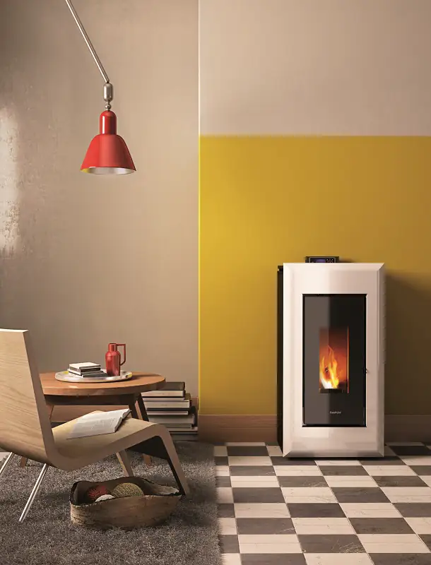 FreePoint Pelletofen VEGA Stahl10,5 kWschwarz-weiß