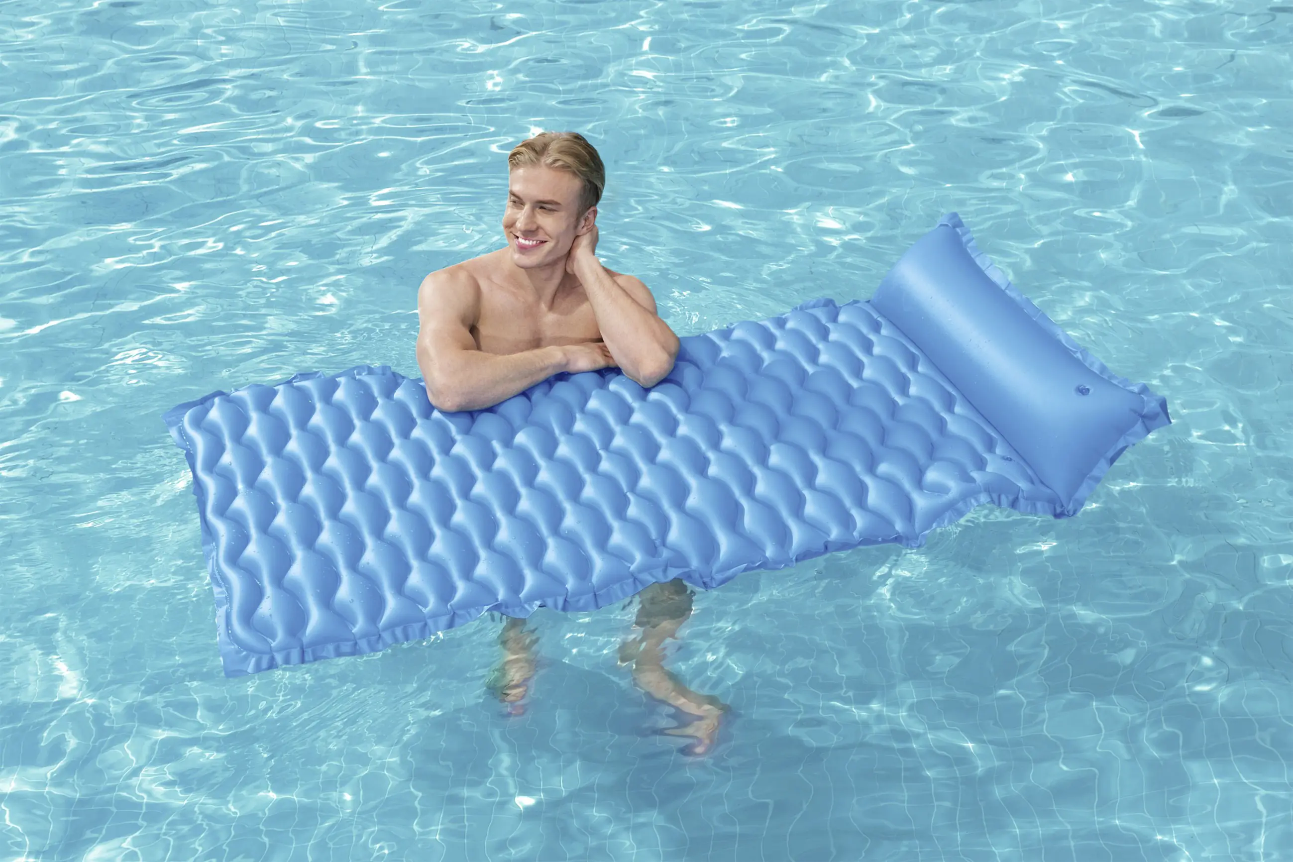 Bestway Luftmatratze Float 'n Roll 213 x 86 cm mit Kopfstütze