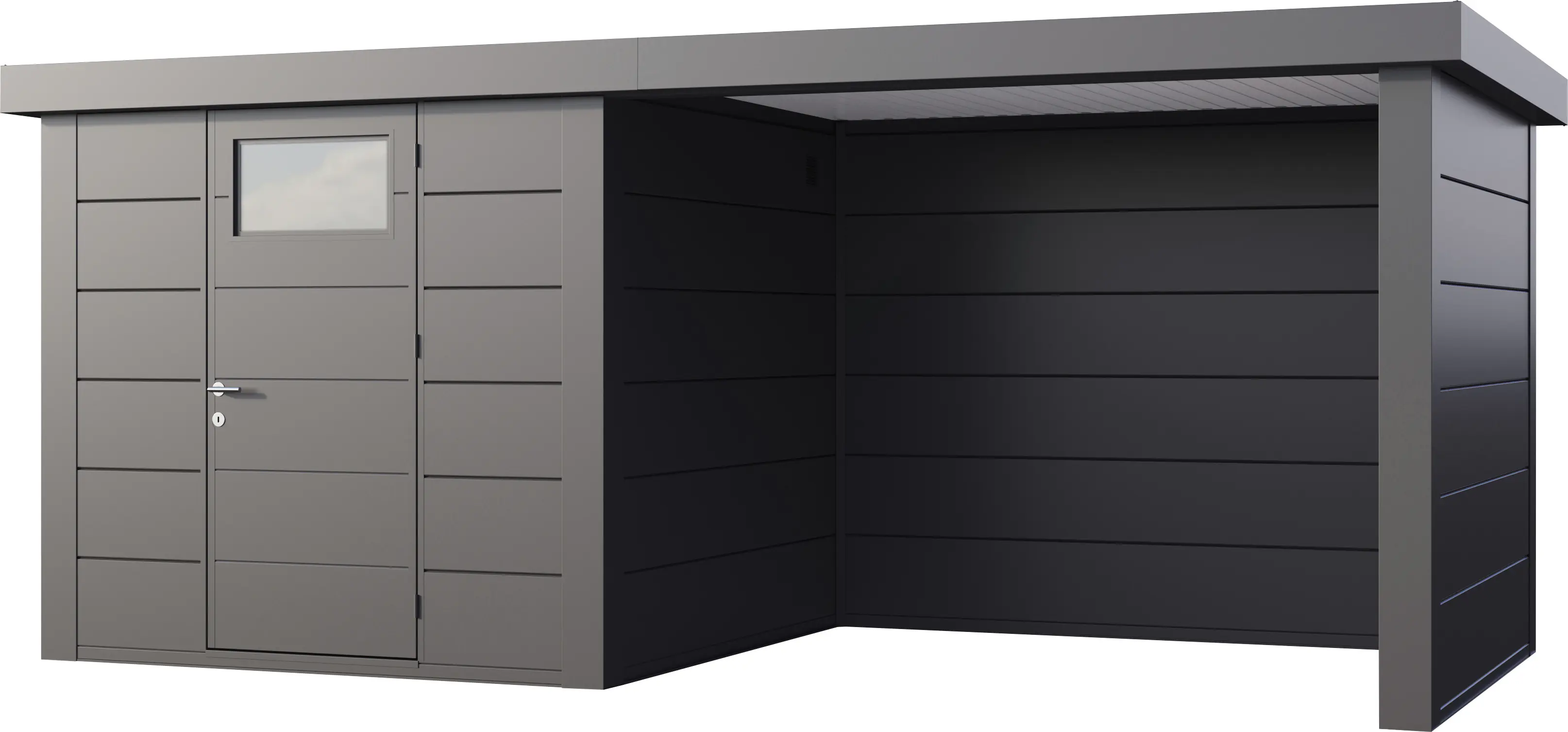 Telluria Gerätehaus Classico Lounge S 2424 rechts granitgrau 522 x 238 cm