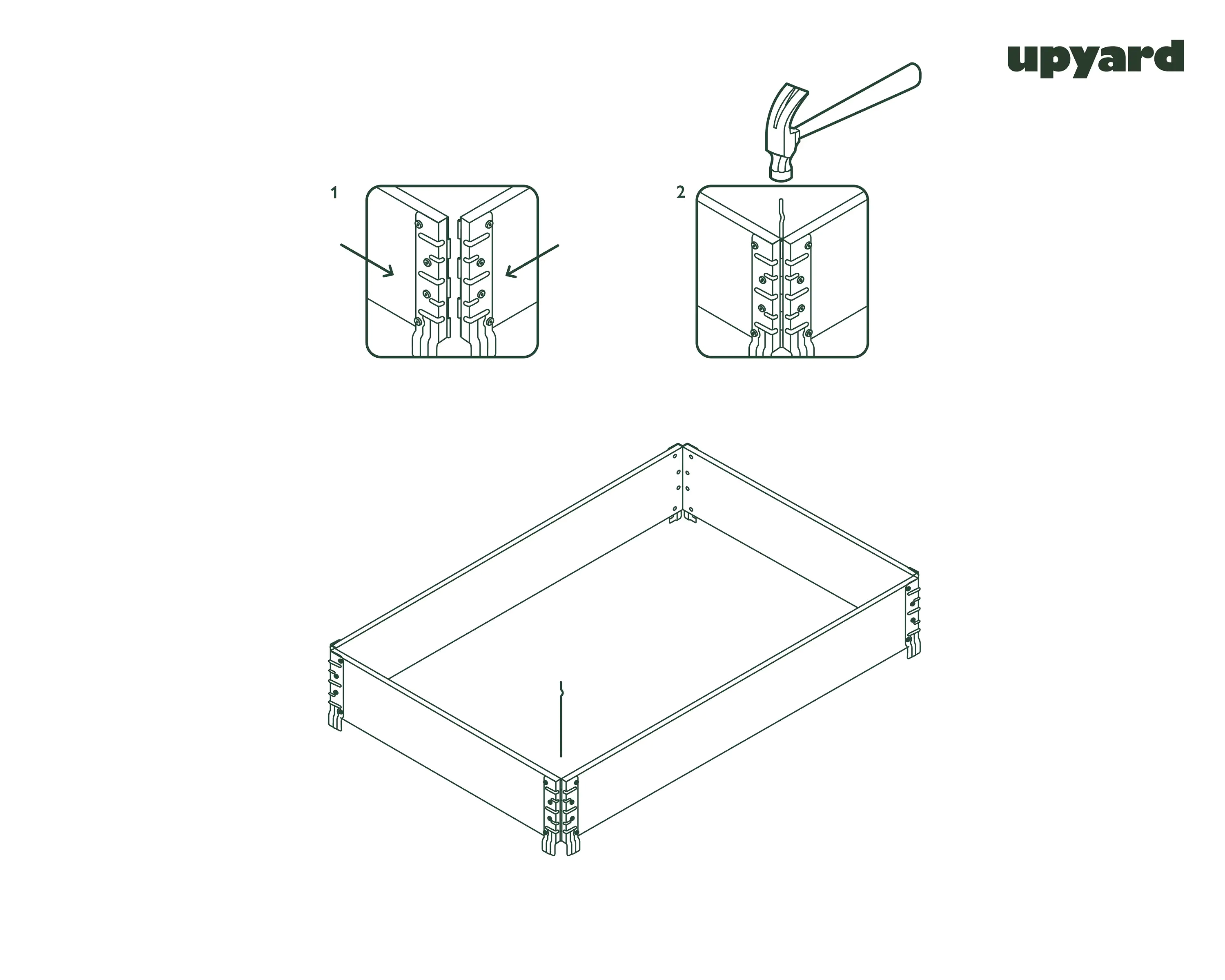 Upyard Palettenrahmen Hochbeet 120 x 80 cm, stapelbar