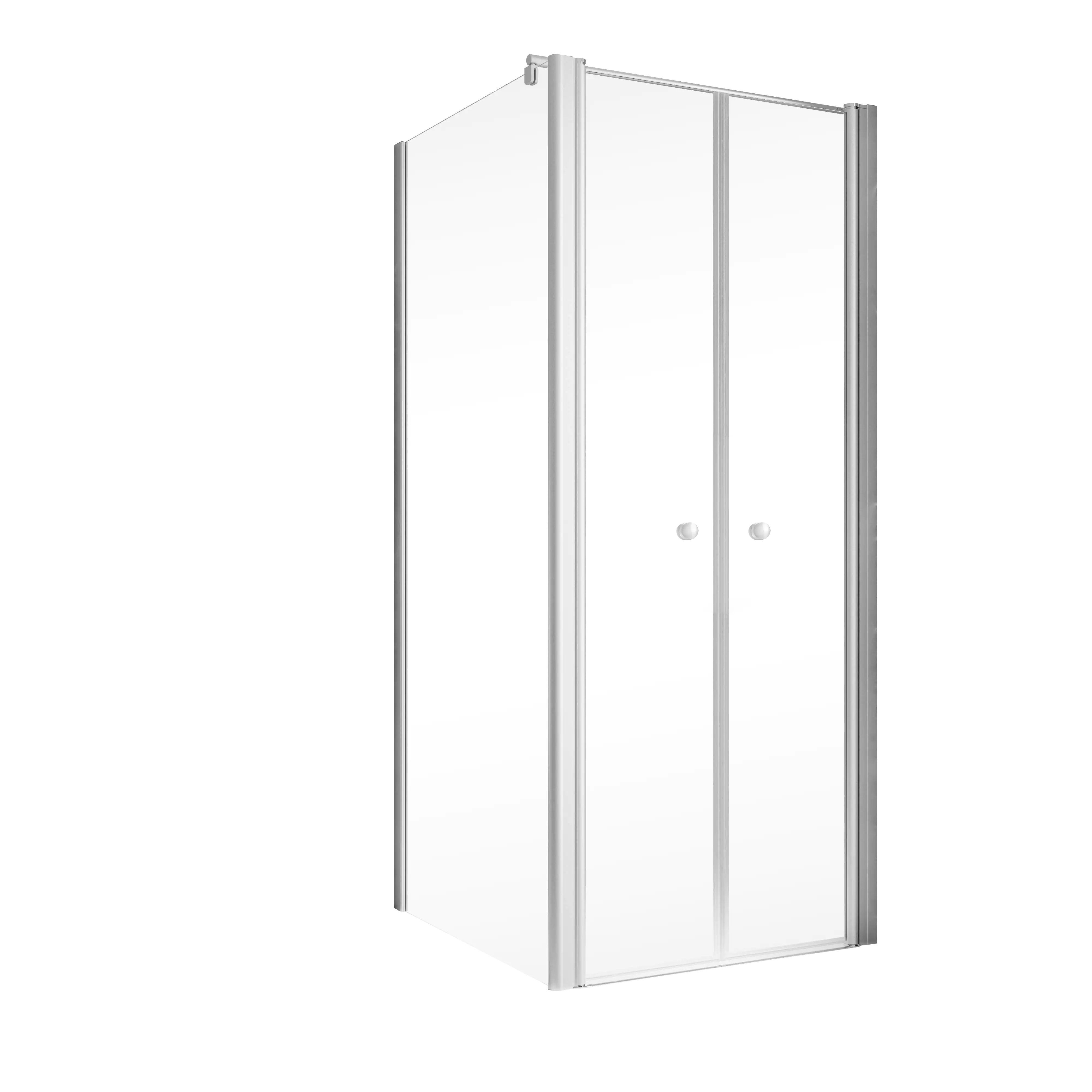Schulte Pendeltür und Seitenwand links 80 x 80 x 200 cm Garant 2.0 Alu-Natur Türanschlag rechts