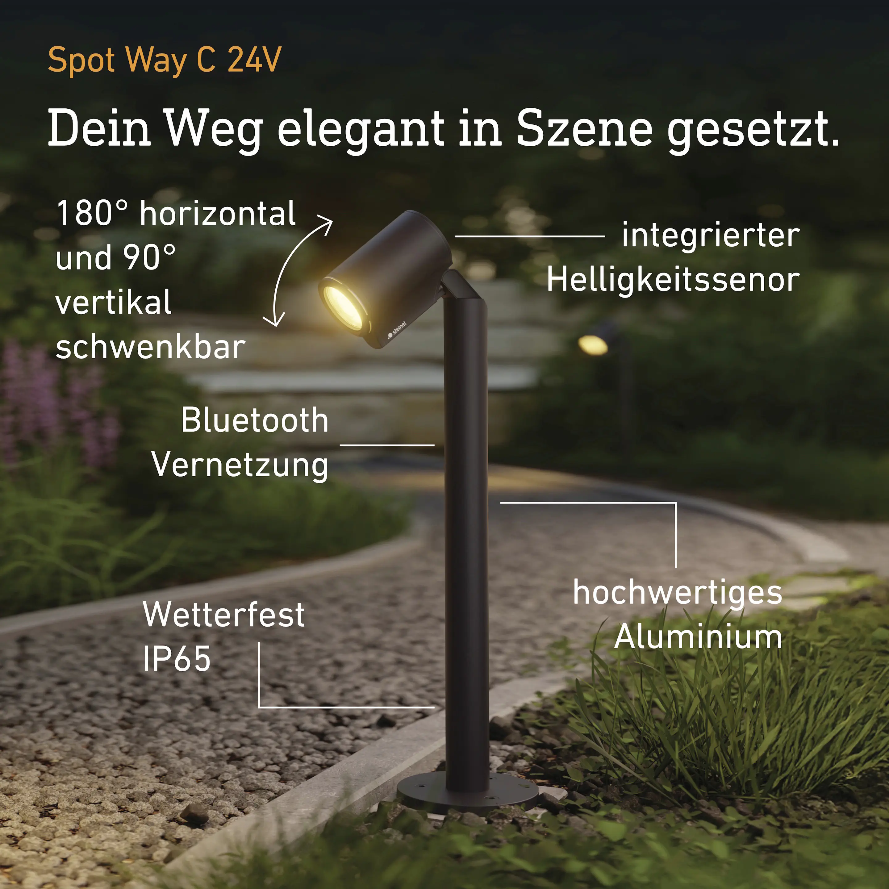 Steinel LED Wegeleuchte Spot Way 24V warmweiß-neutralweiß RGB anthrazit