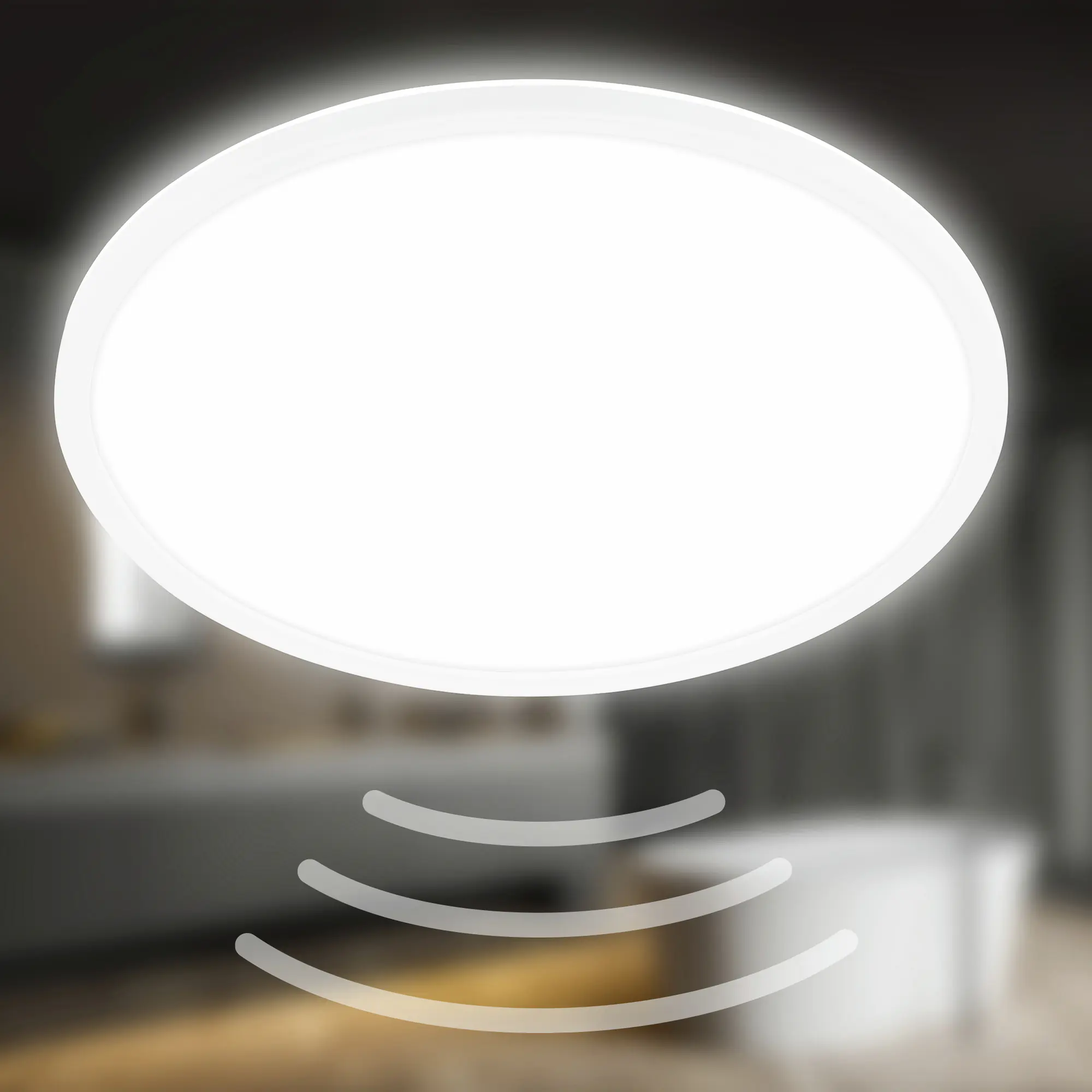 Briloner LED-Deckenleuchte Move mit Bewegungsmelder Ø 42 x 3 cm neutralweiß weiß matt