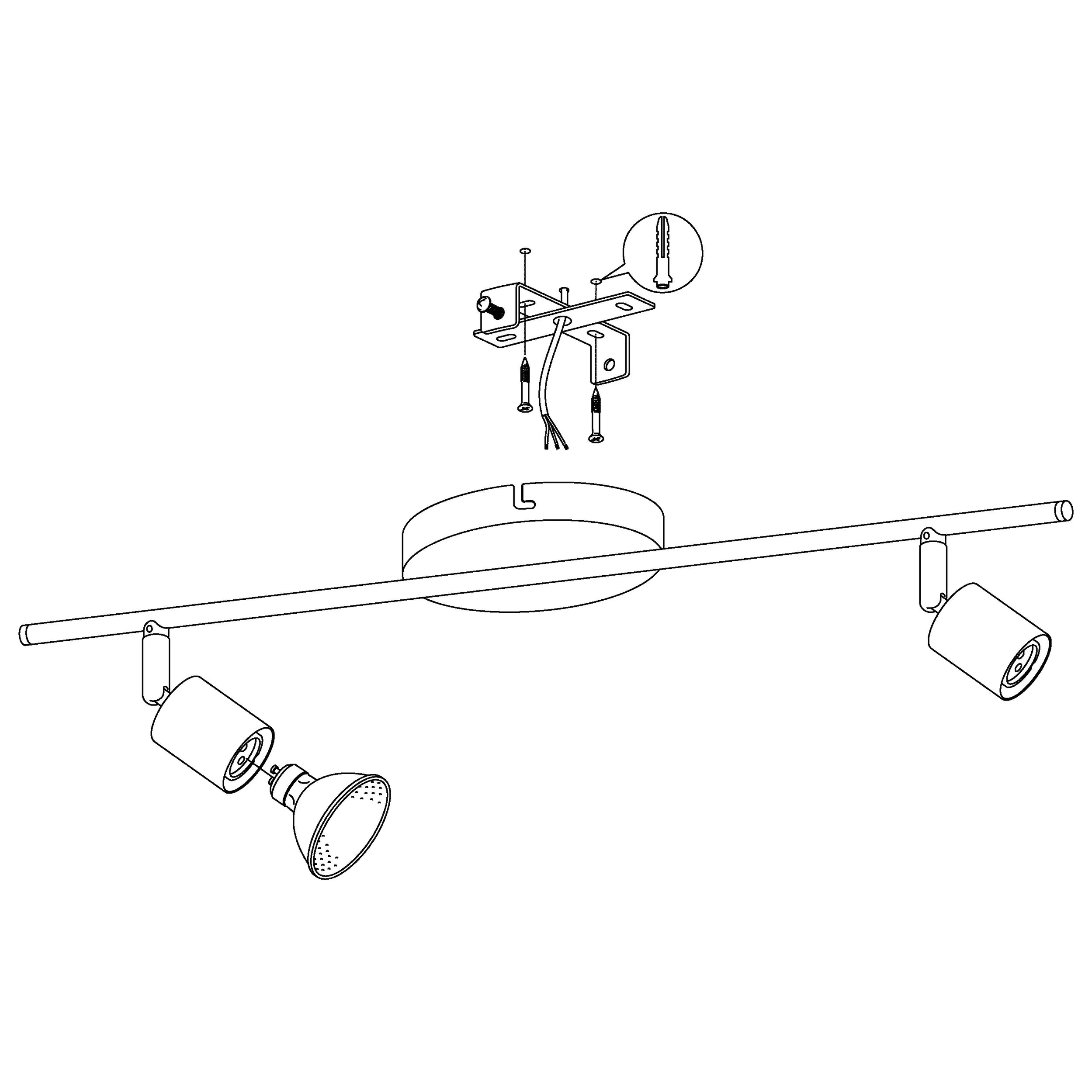 Eglo 2er LED Spot Buzz nickel-matt 28,5 x 6,5 cm GU10